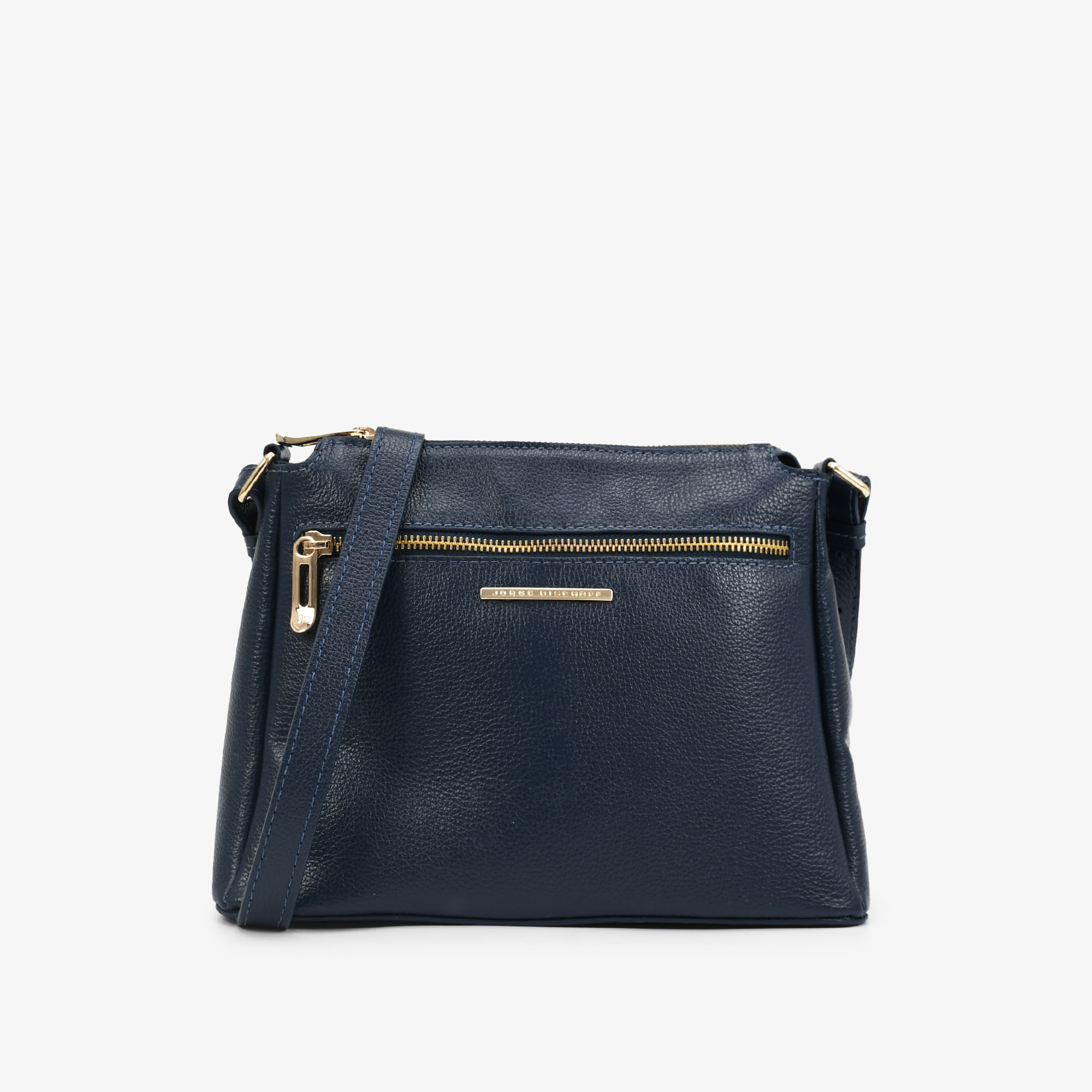 Bolsa Transversal Azul Marinho Couro