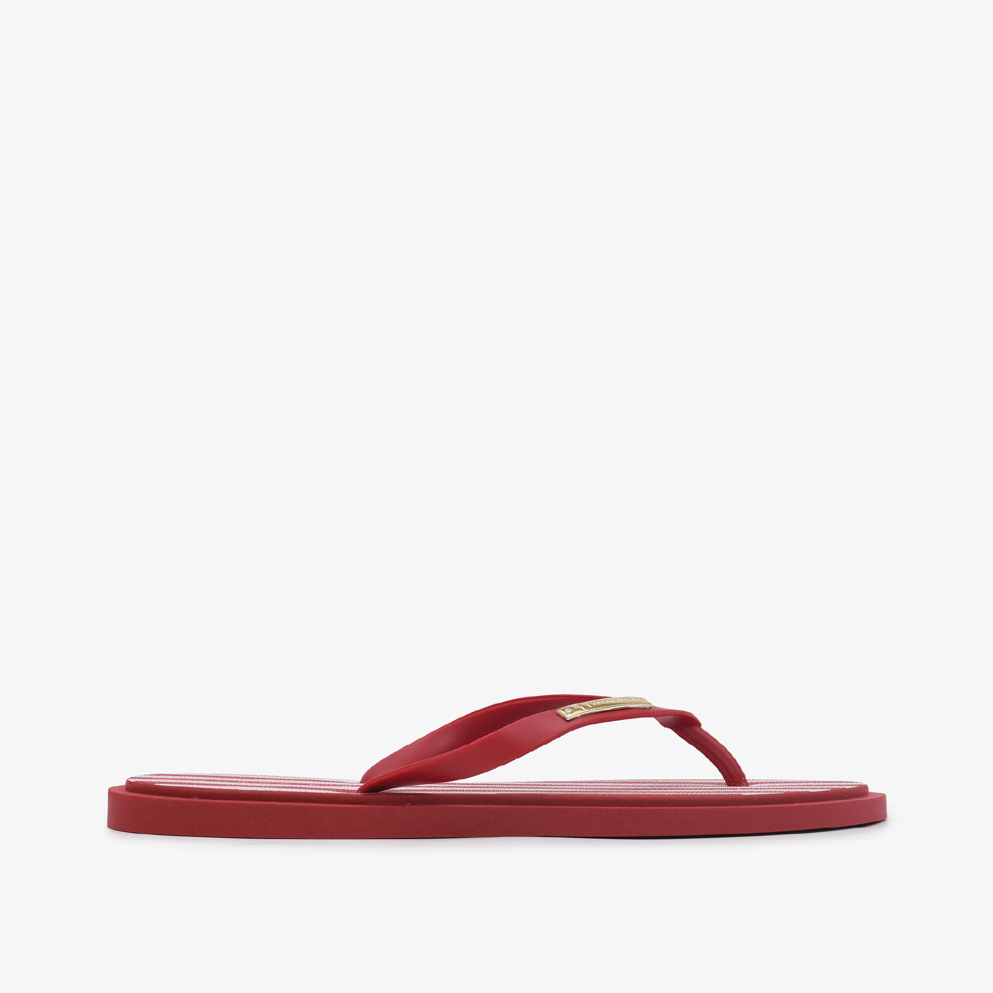 Chinelo Flat Vermelho Berry Branco Jb
