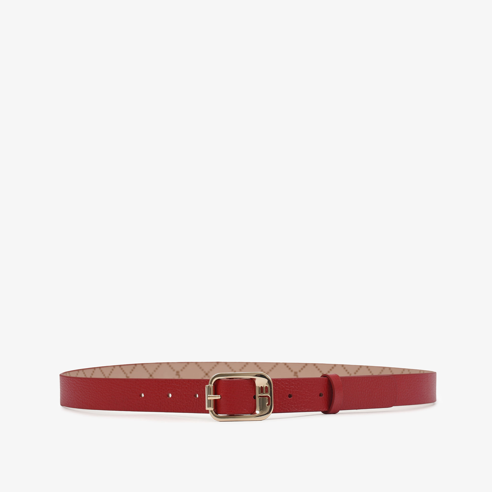 Cinto Fivela Vermelho Monograma Jb Couro