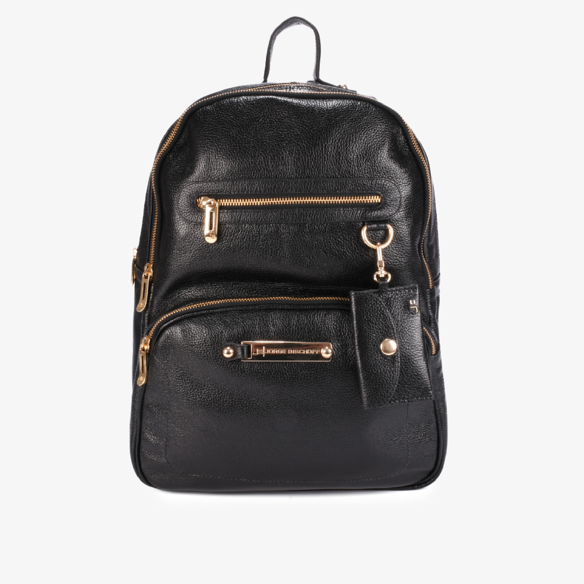 Mochila Grande Preta Couro