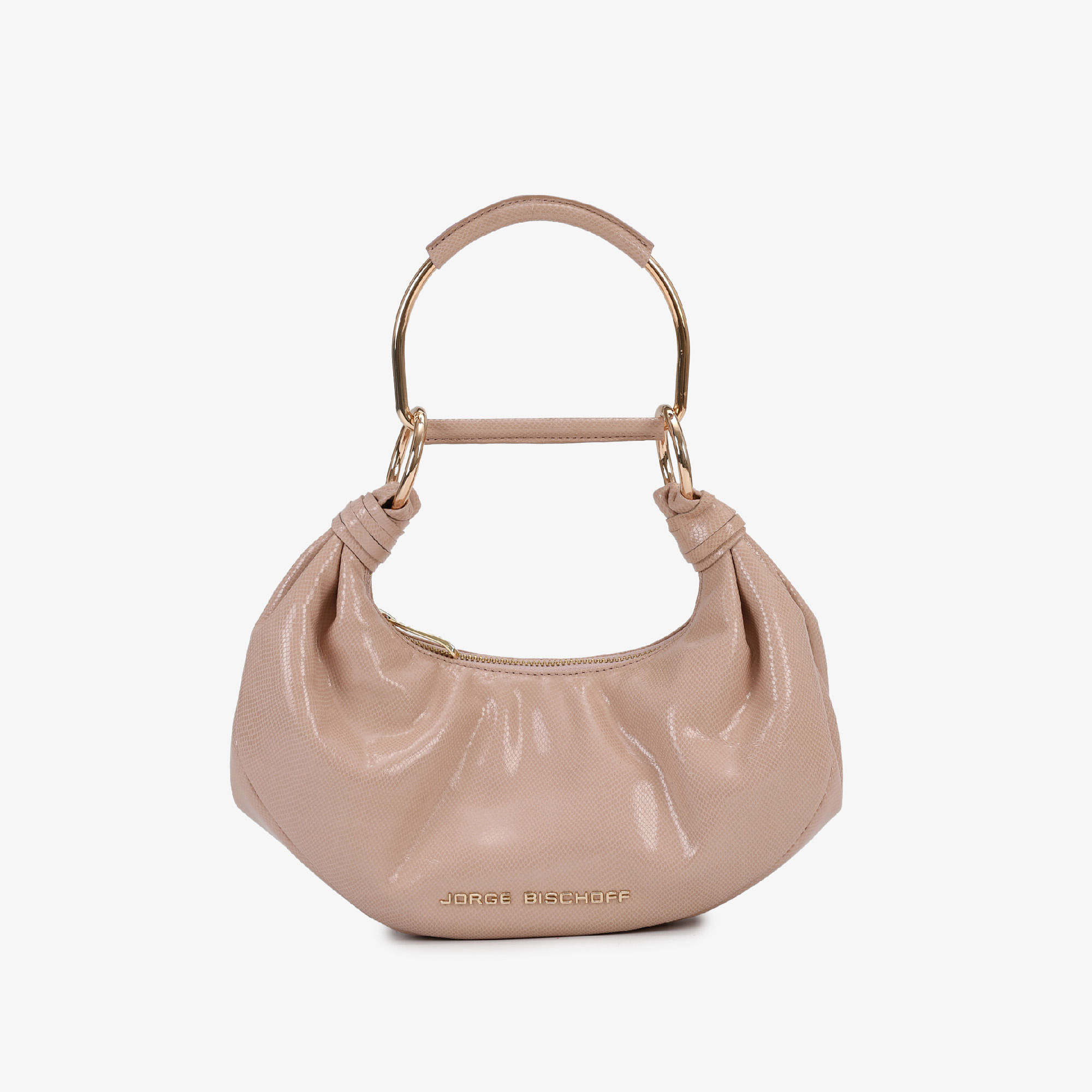 Bolsa Hobo Rosê Couro Snake
