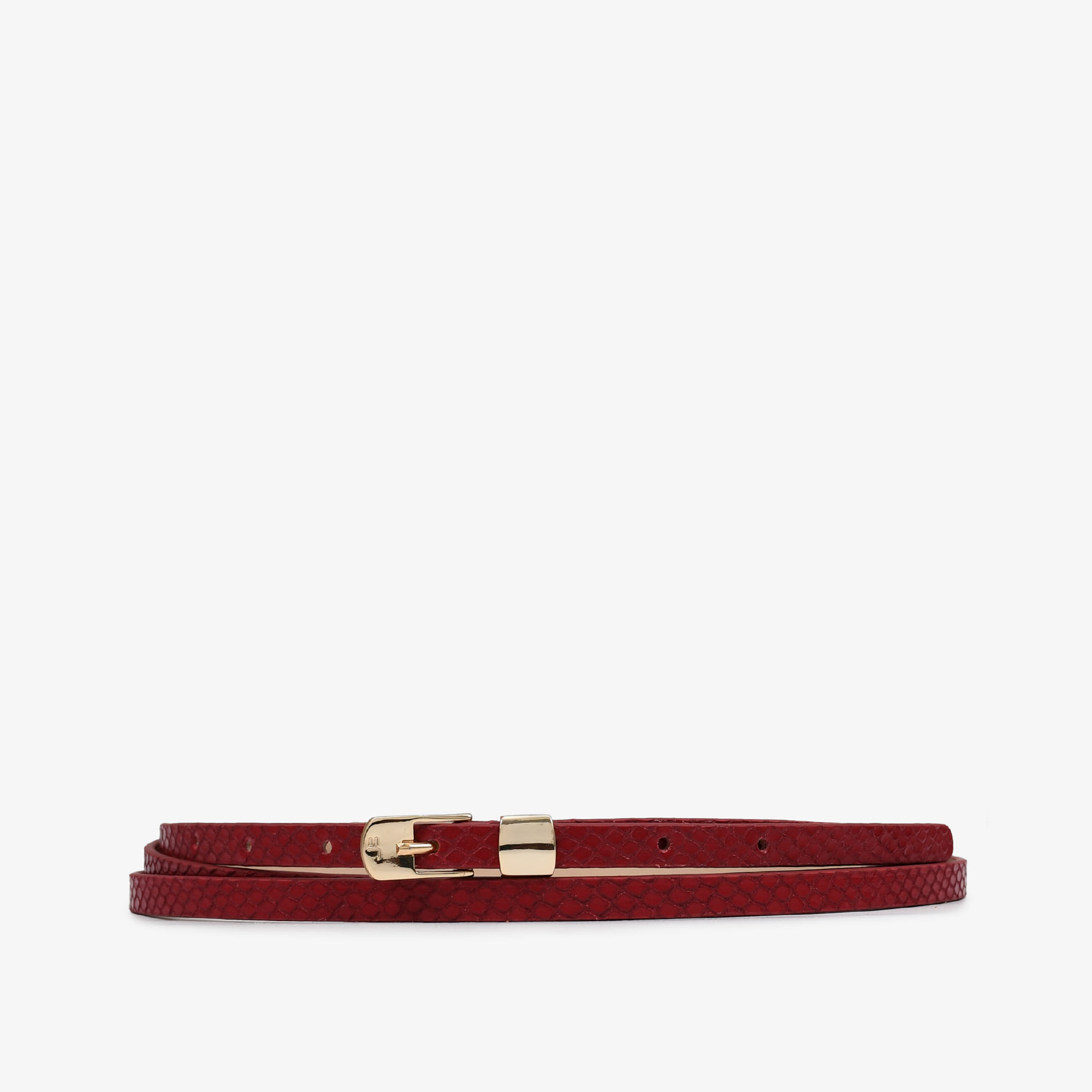 Cinto Fivela Vermelho Couro Snake