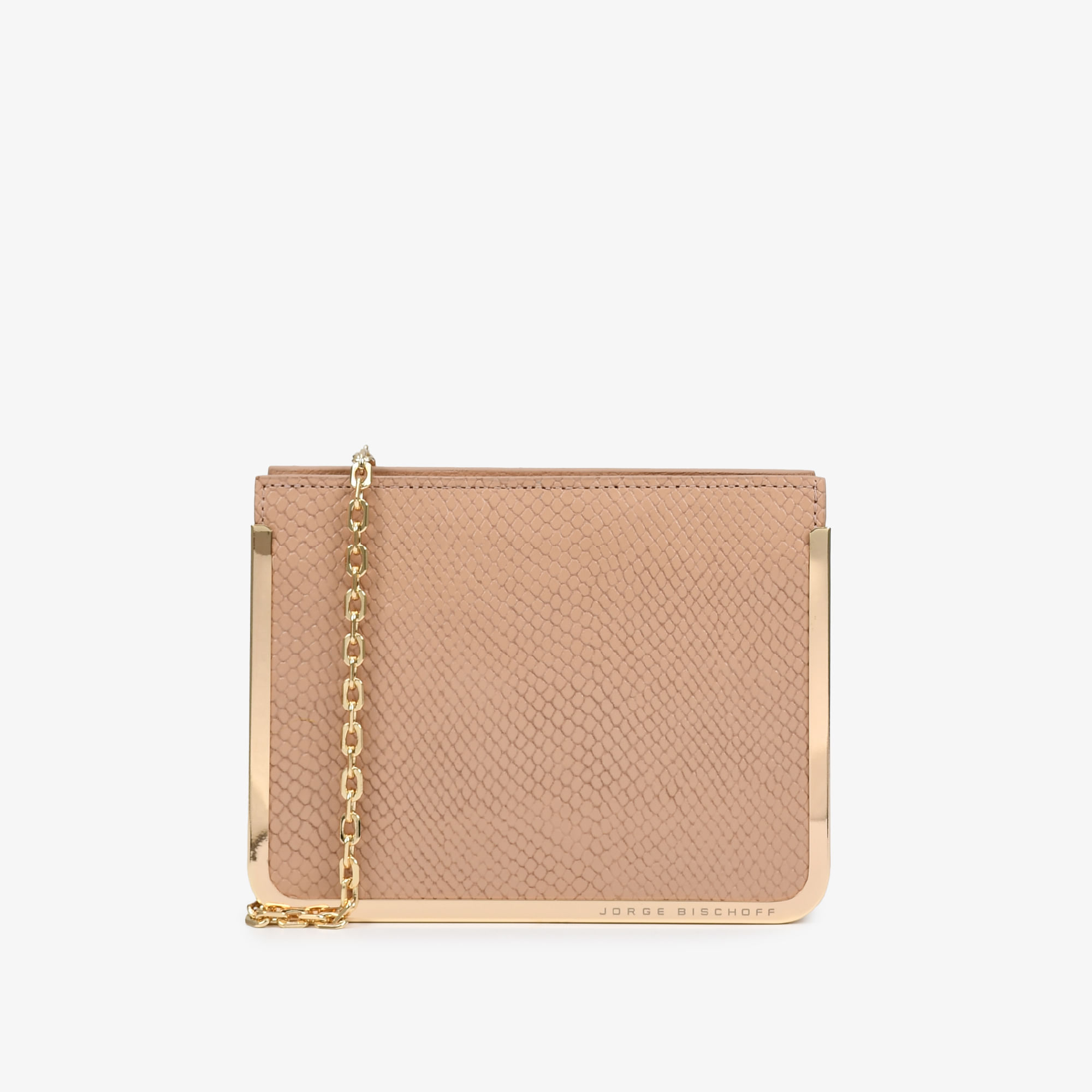 Bolsa Transversal Nude Natural Couro Snake