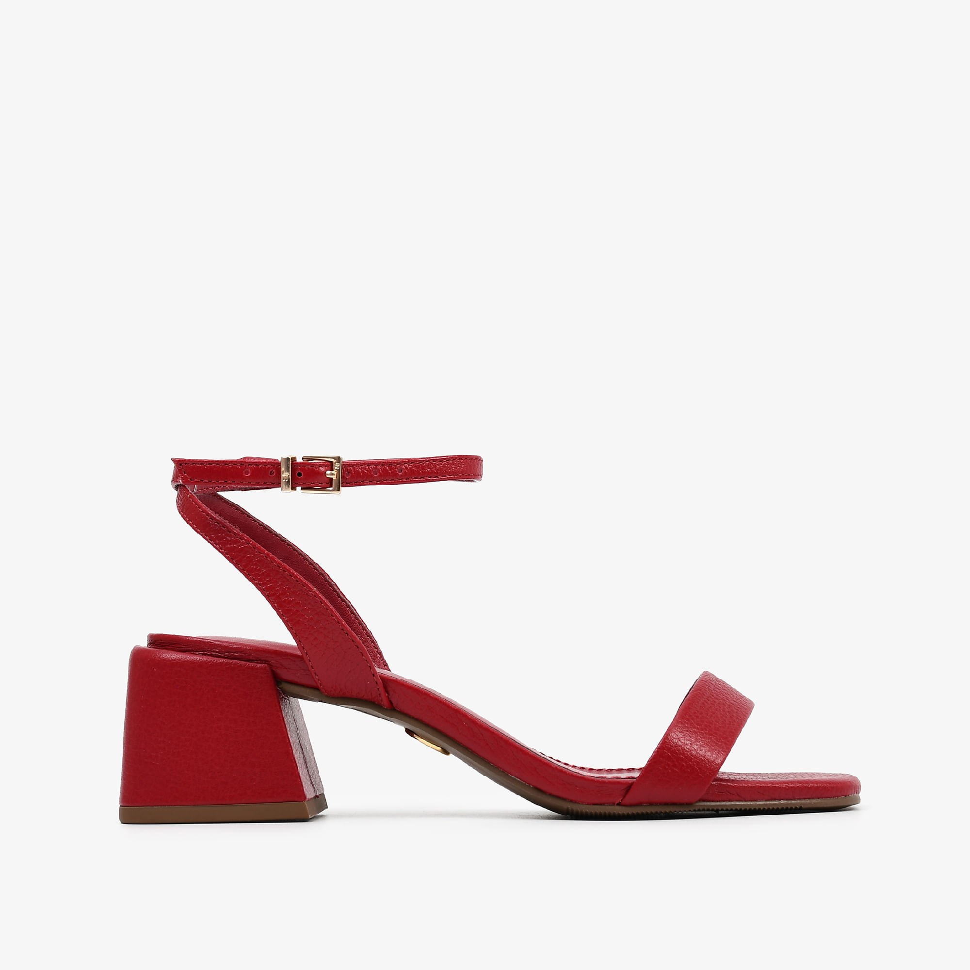 Sandália Vermelho Berry Couro