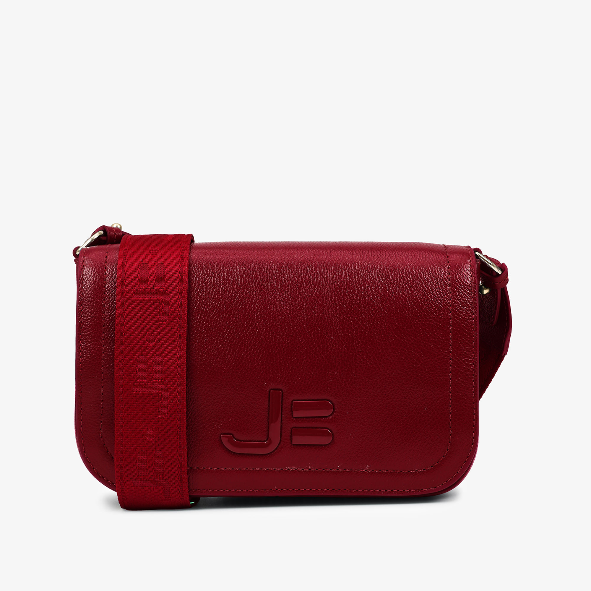Bolsa Transversal Vermelho Berry Couro