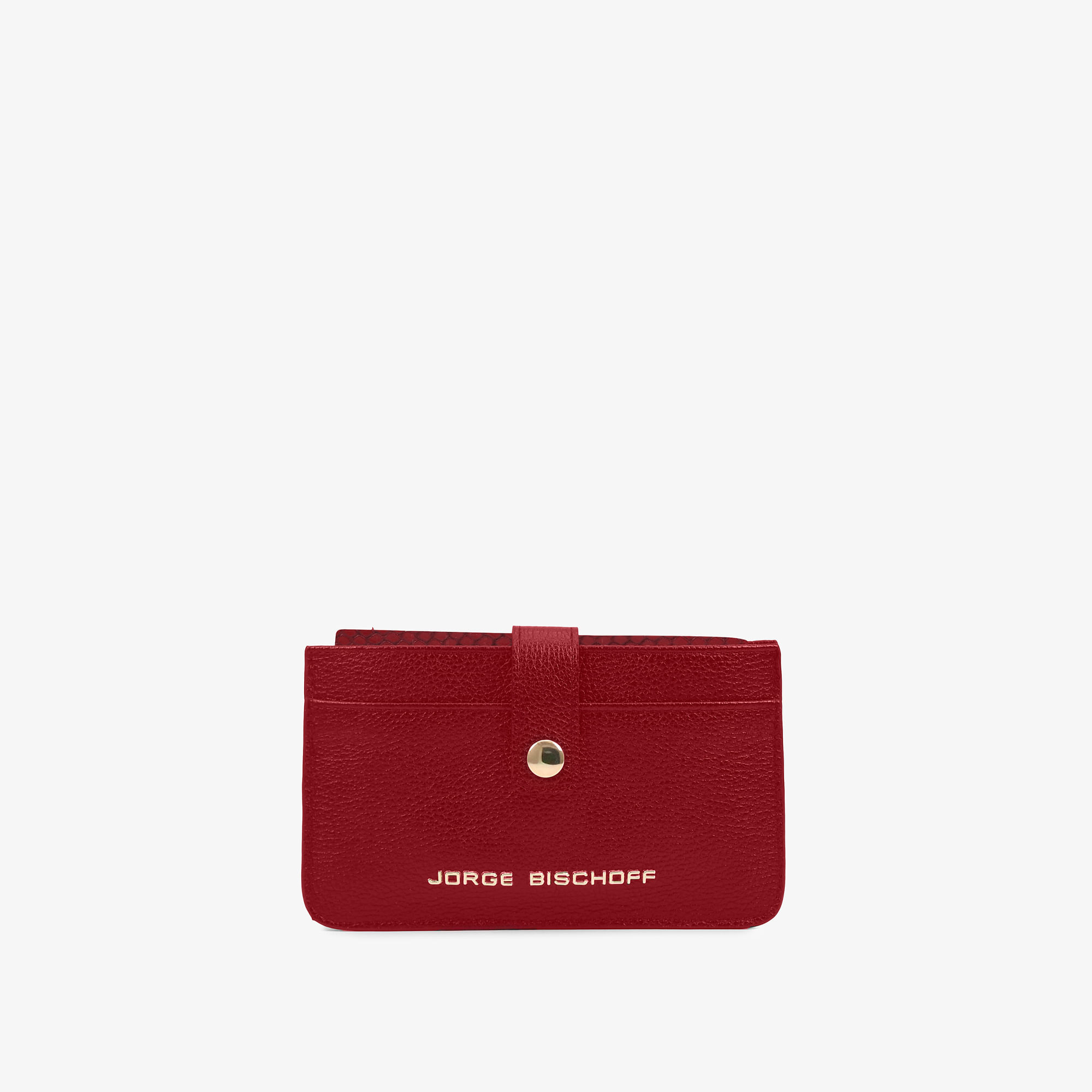 Carteira Feminina Vermelho Berry Couro Snake