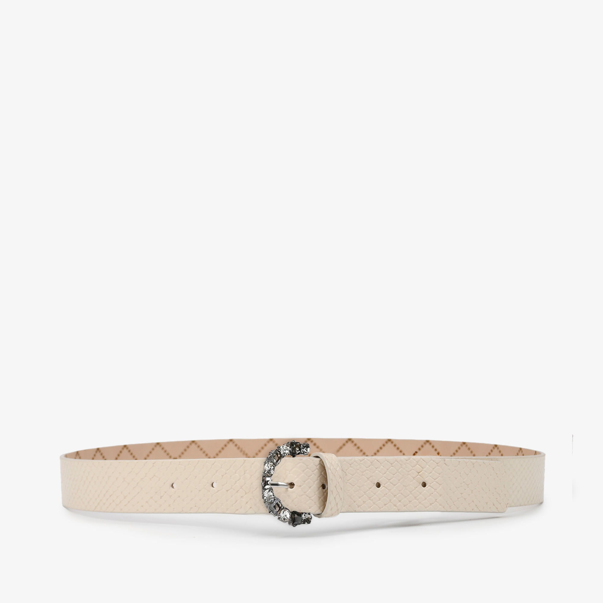 Cinto Feminino Off White Brulée Monograma Jb Couro Snake