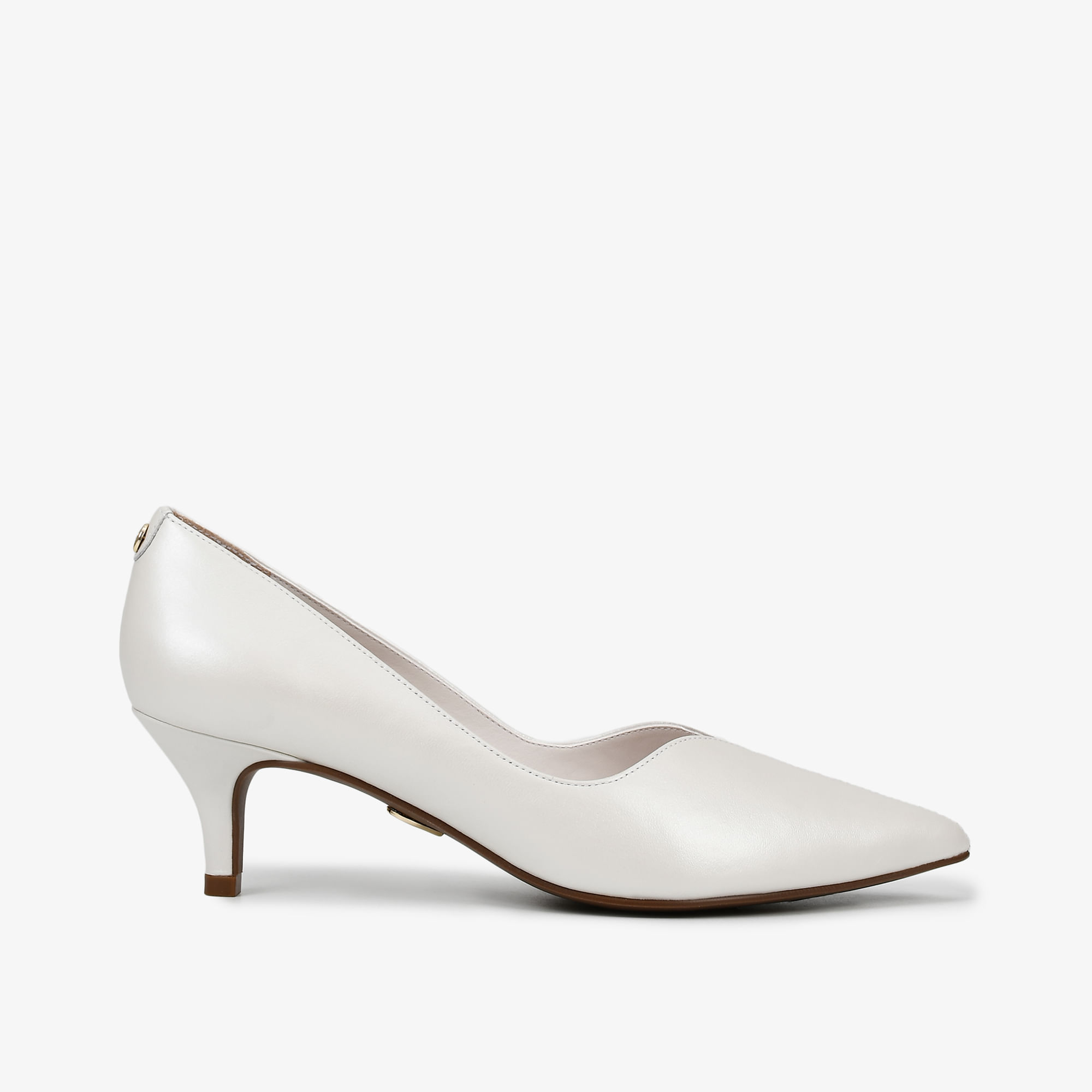 Scarpin Branco Say Yes Couro Acetinado