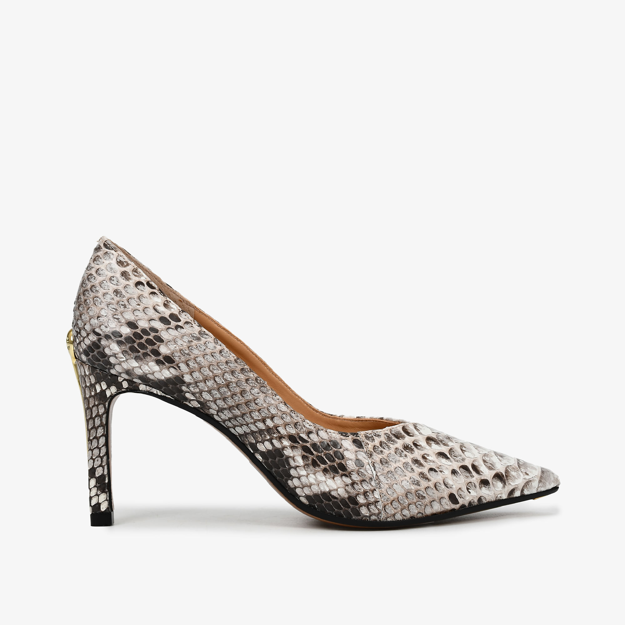 Scarpin Nude Natural Cobra Python Mandala JB