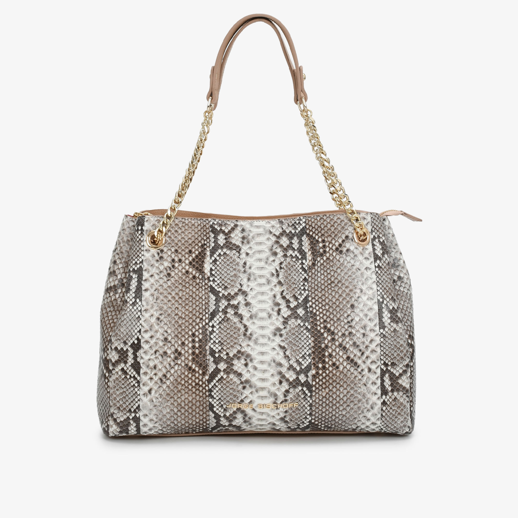 Bolsa De Ombro Nude Natural Florença Cobra Python