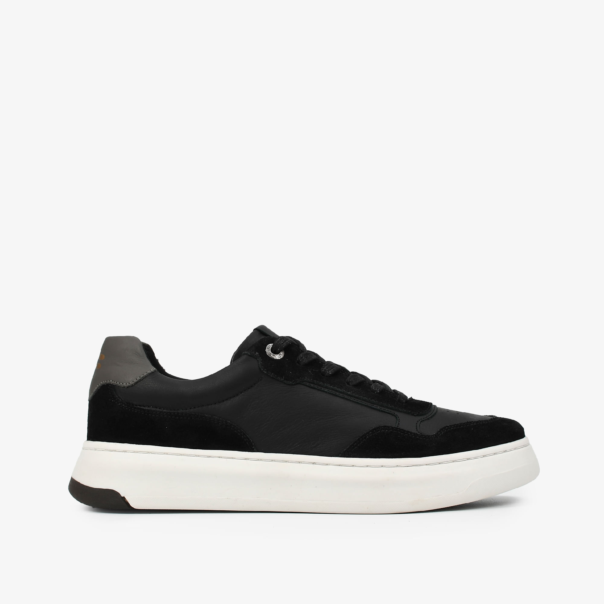 Tênis Masculino Preto Camurça Couro