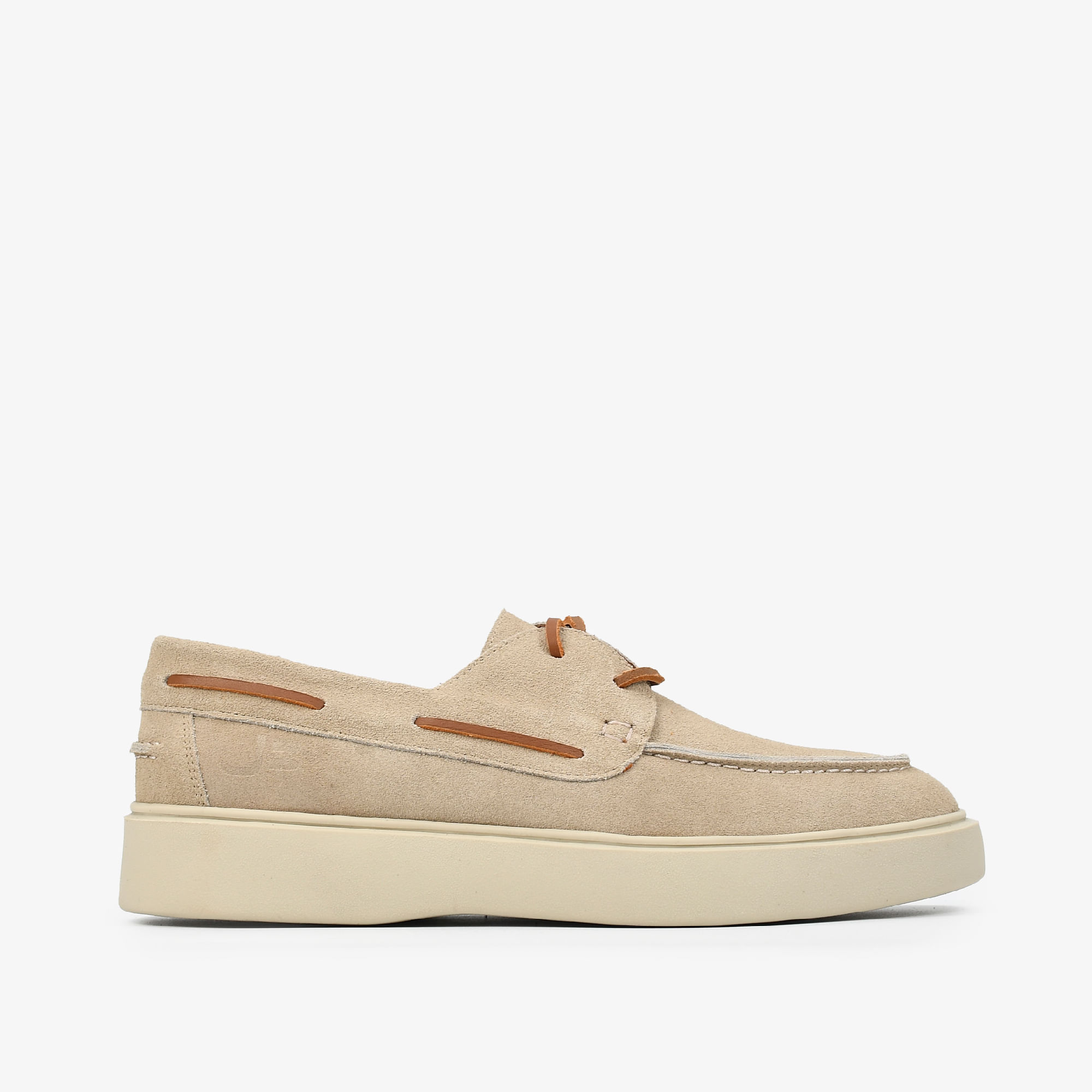 Mocassim Masculino Nude Areia Camurça