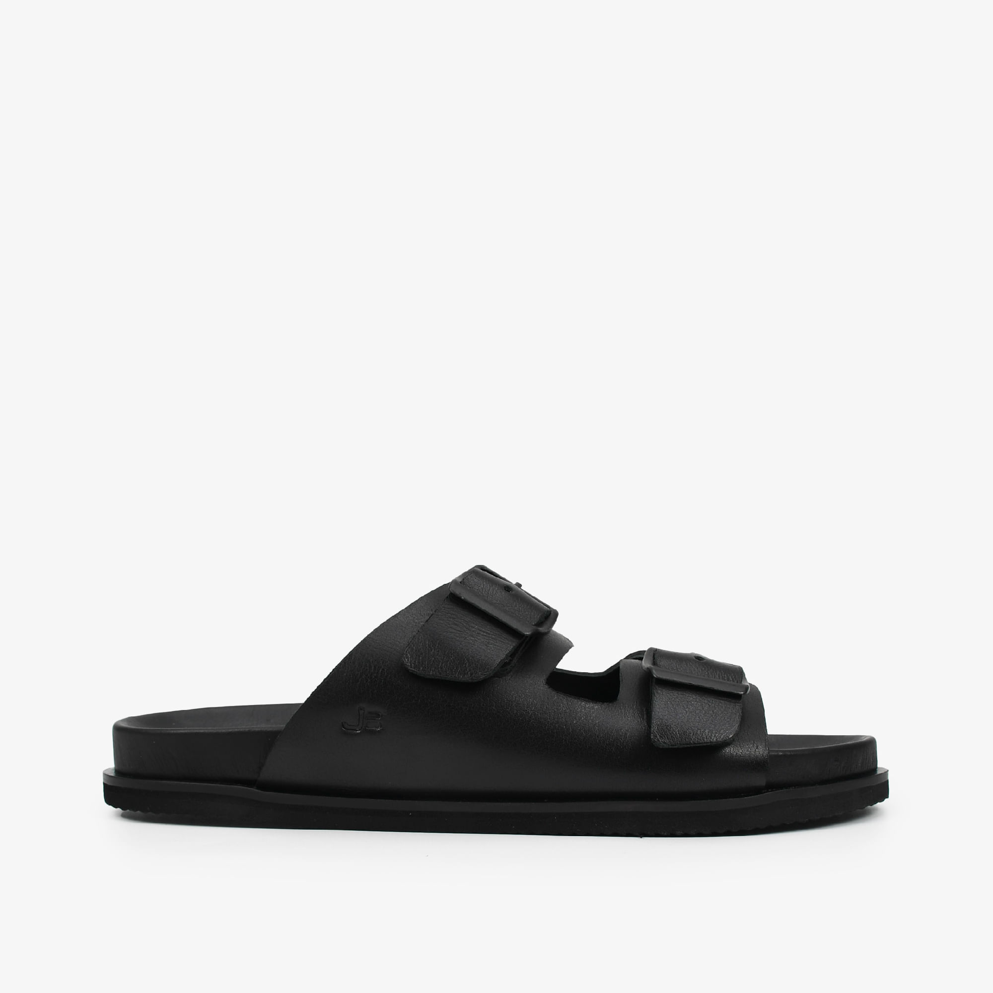 Slide Masculino Preto Couro