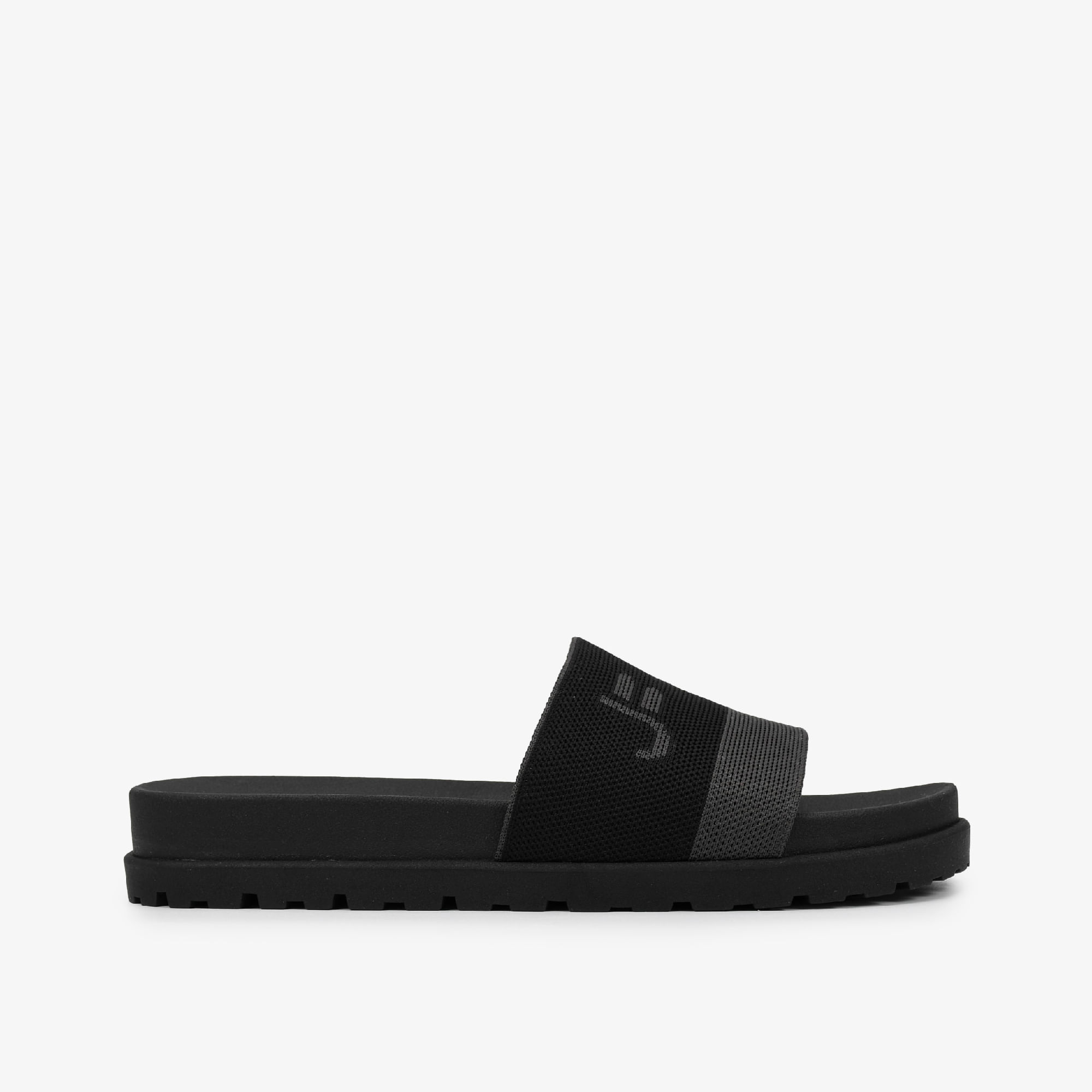 Slide Masculino Preto Tecido Knit Jb
