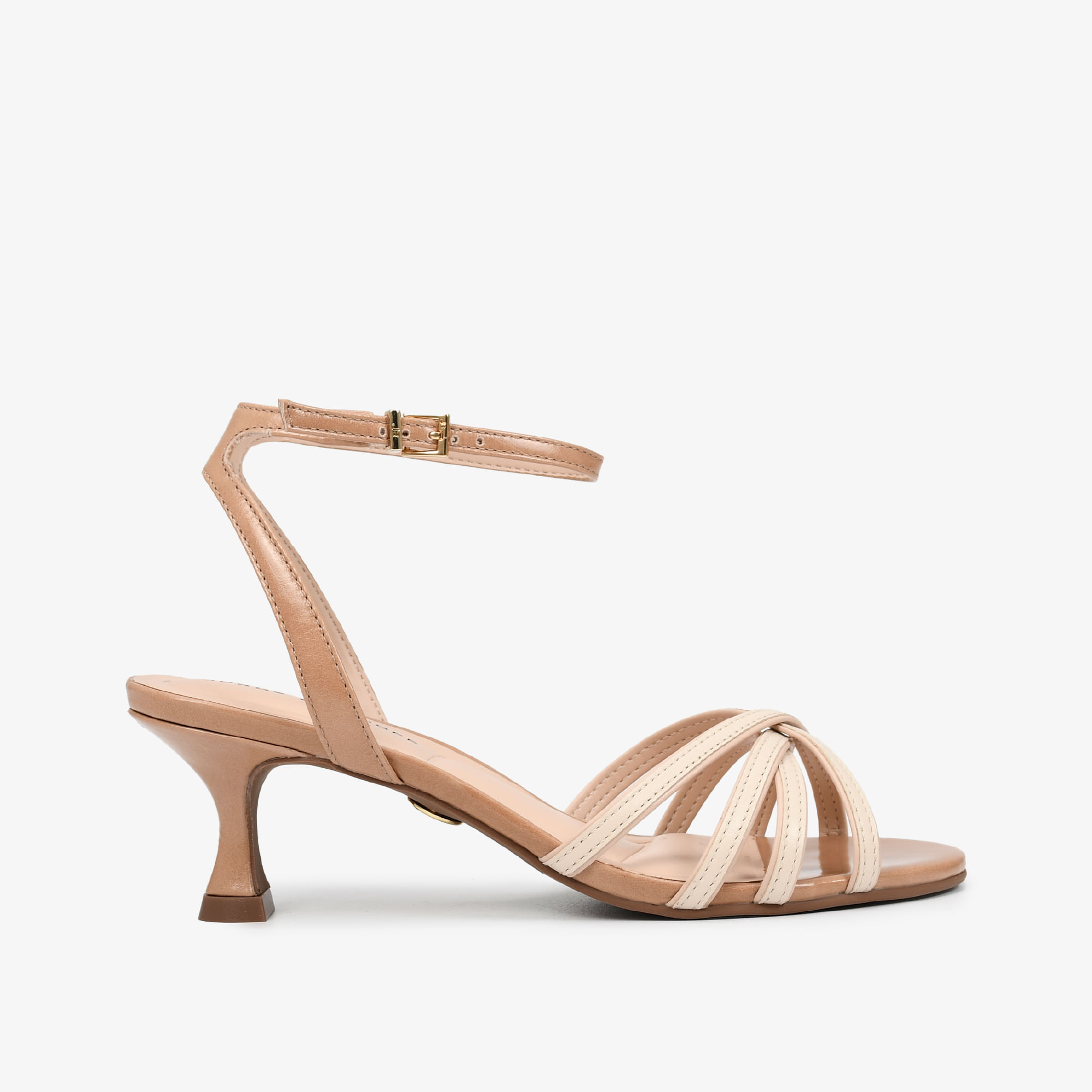 Sandália Nude Natural Off White Brulée Couro