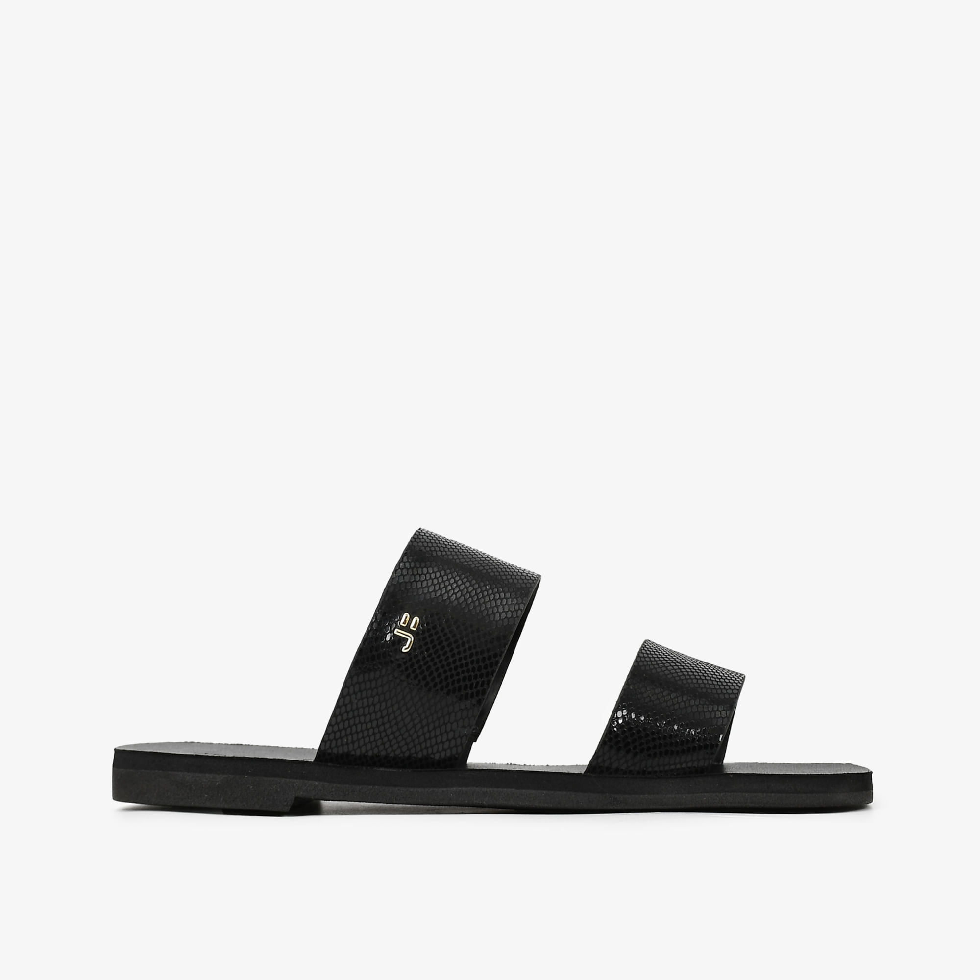 Slide Preto Couro Snake