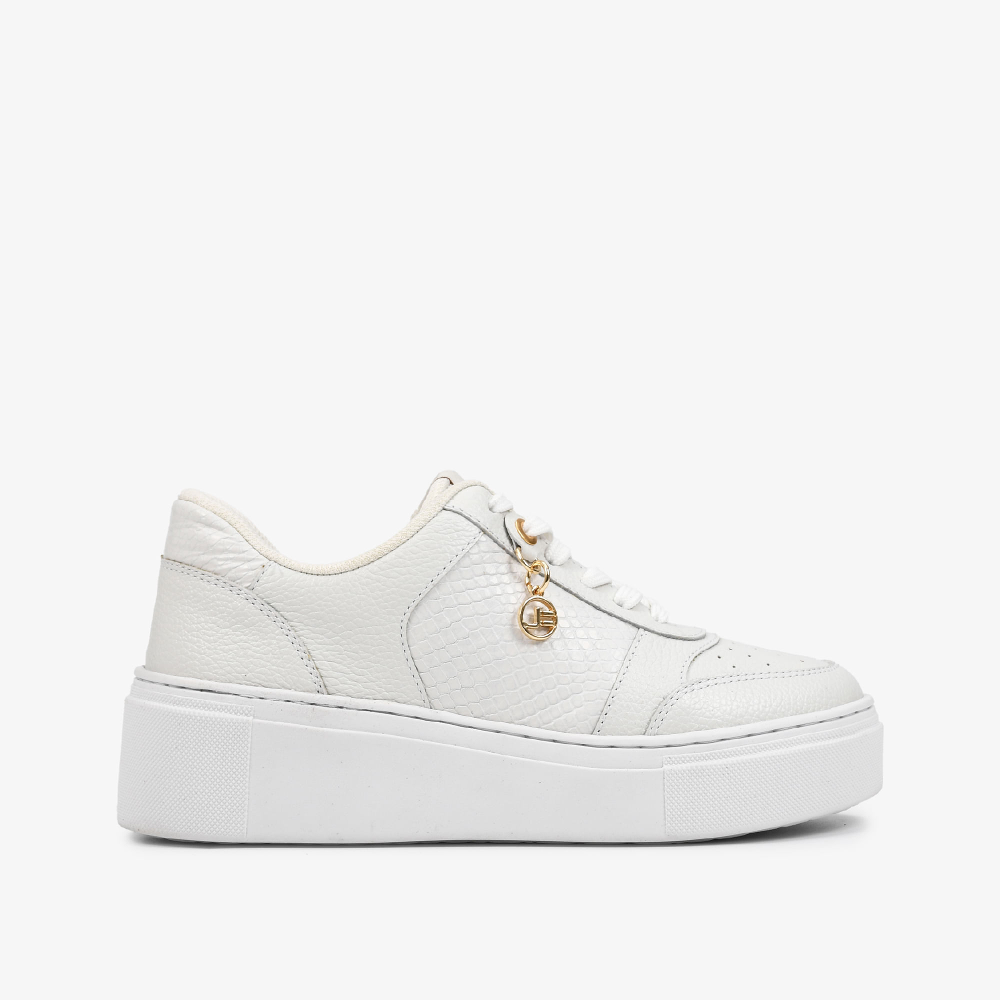 Tênis Branco Couro Snake