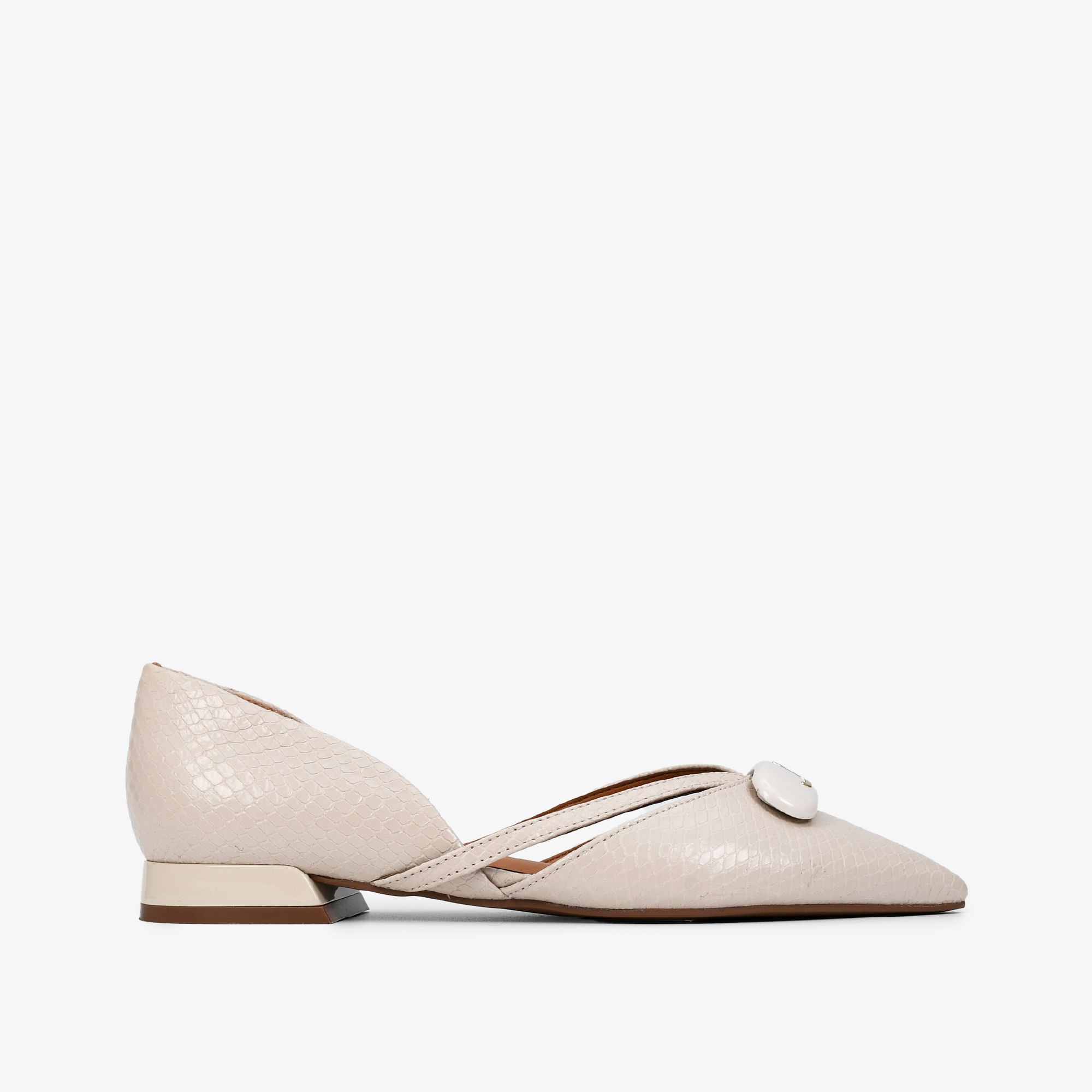 Sapatilha Off White Brulée Couro Snake