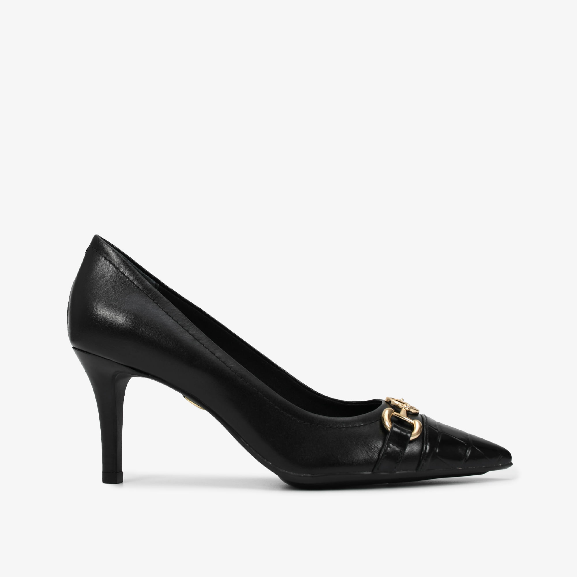Calçado Fechado Feminino Scarpin Couro Napa New Preto