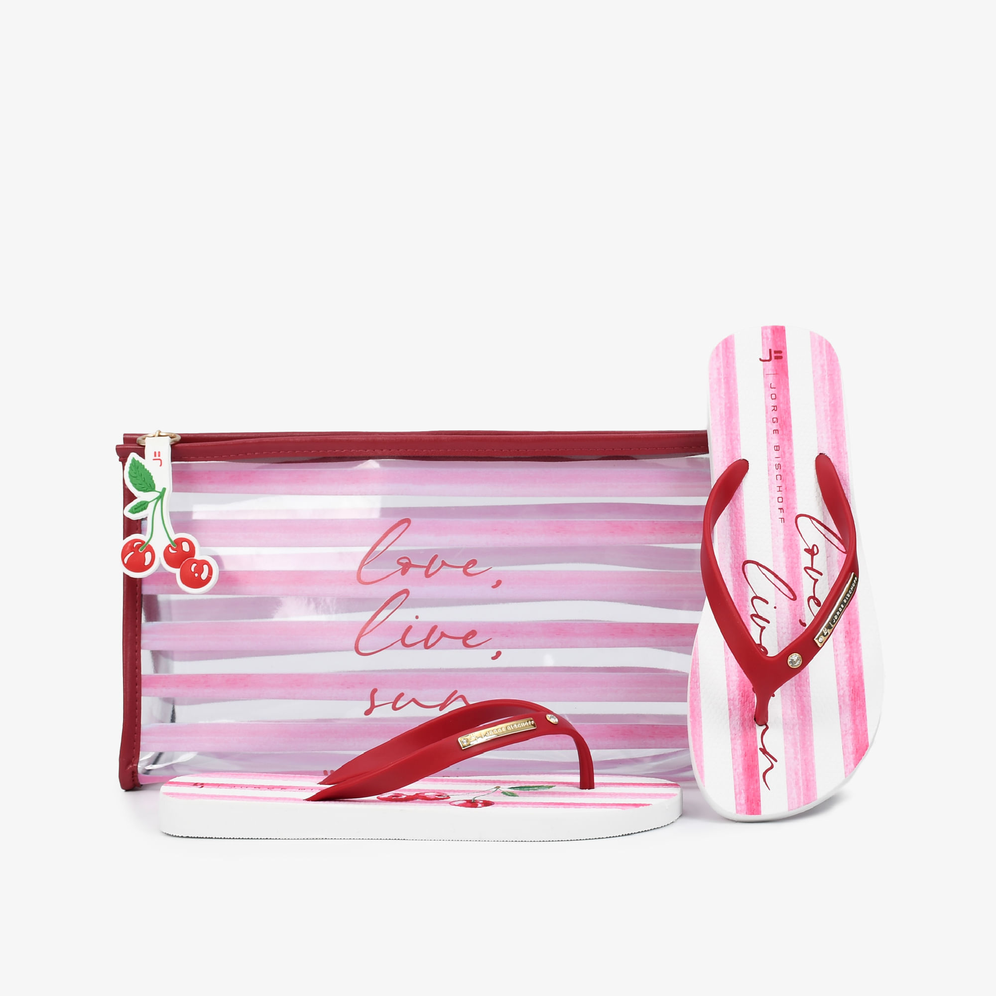 Kit Flat E Necessaire Vermelho Berry Injetado