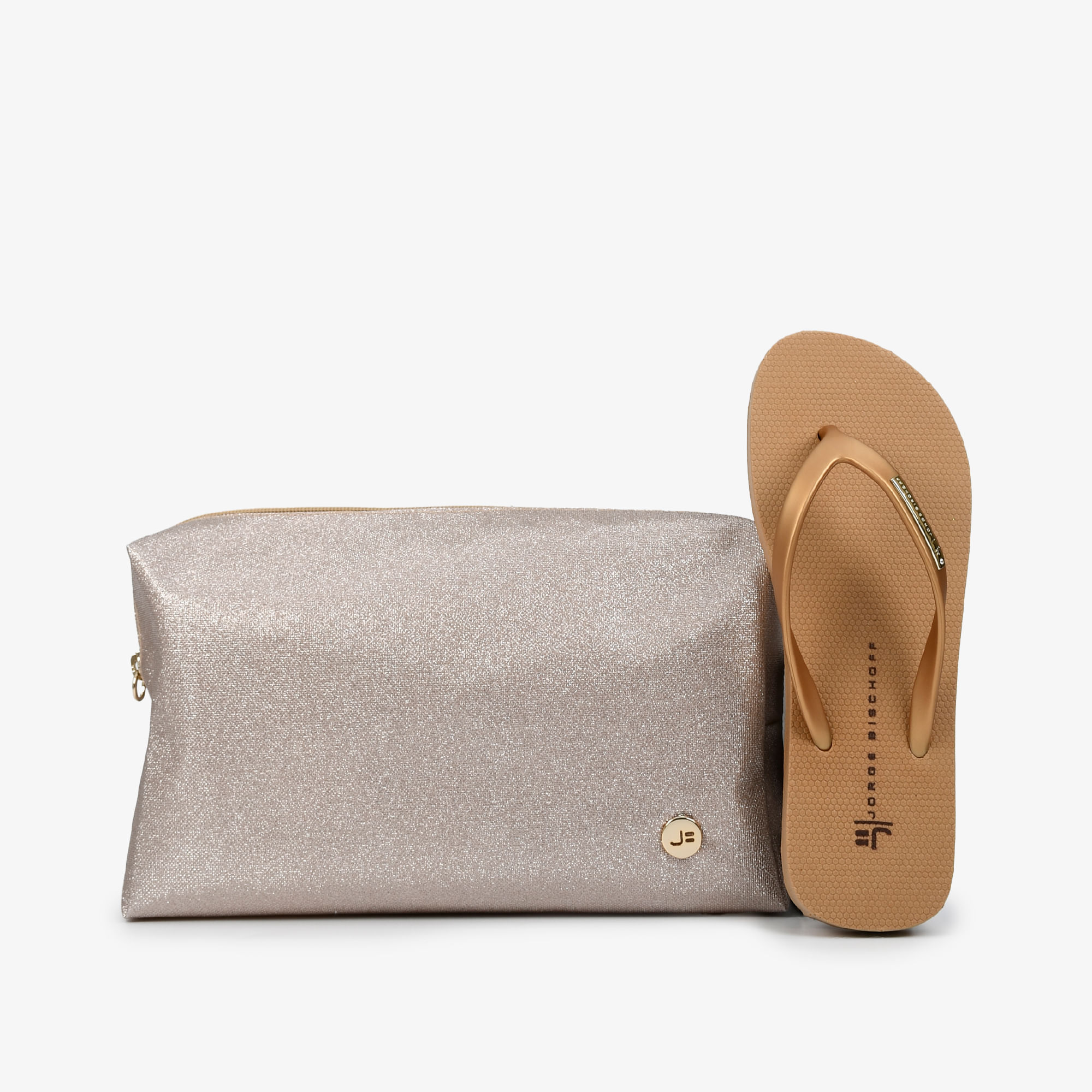 Kit Flat E Necessaire Ouro Claro Injetado