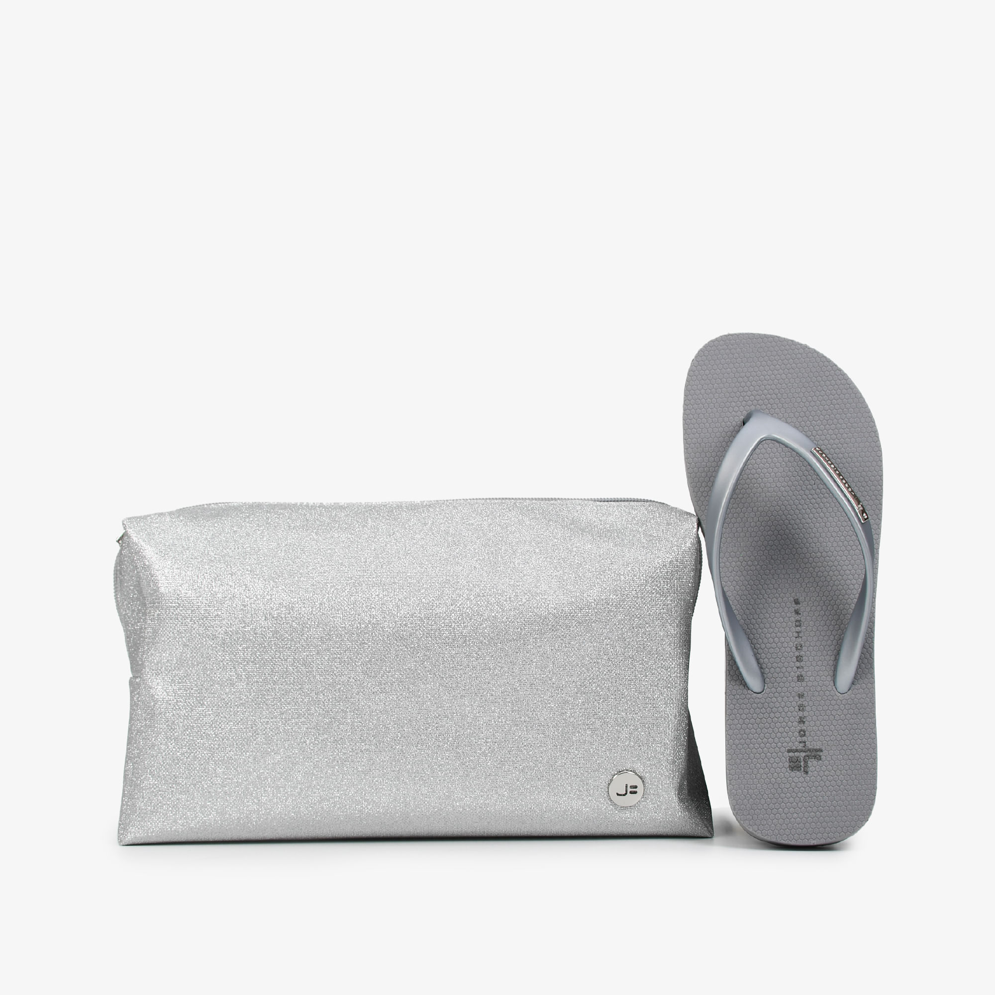 Kit Flat E Necessaire Prata Injetado