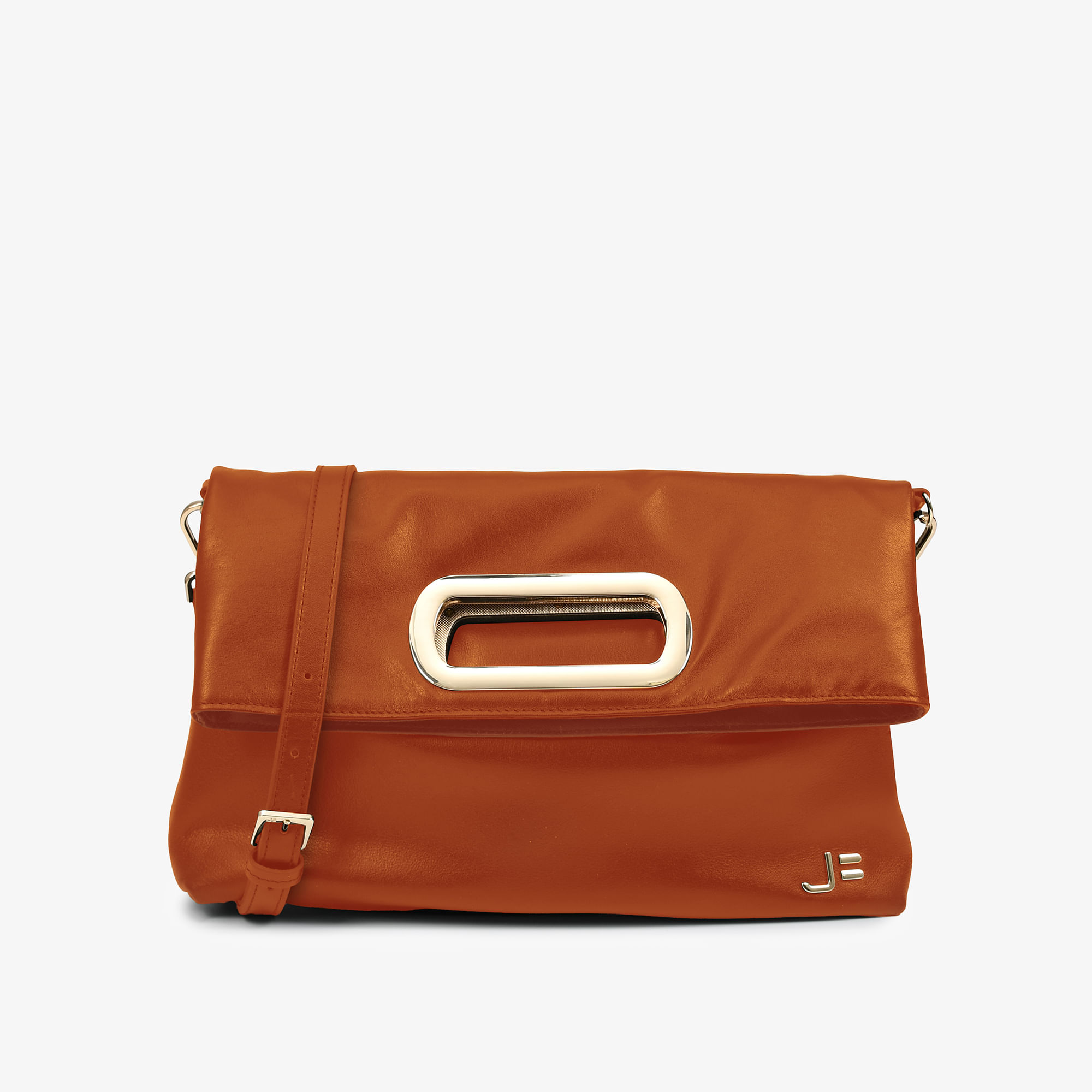 Bolsa Clutch Marrom Caramelo Couro