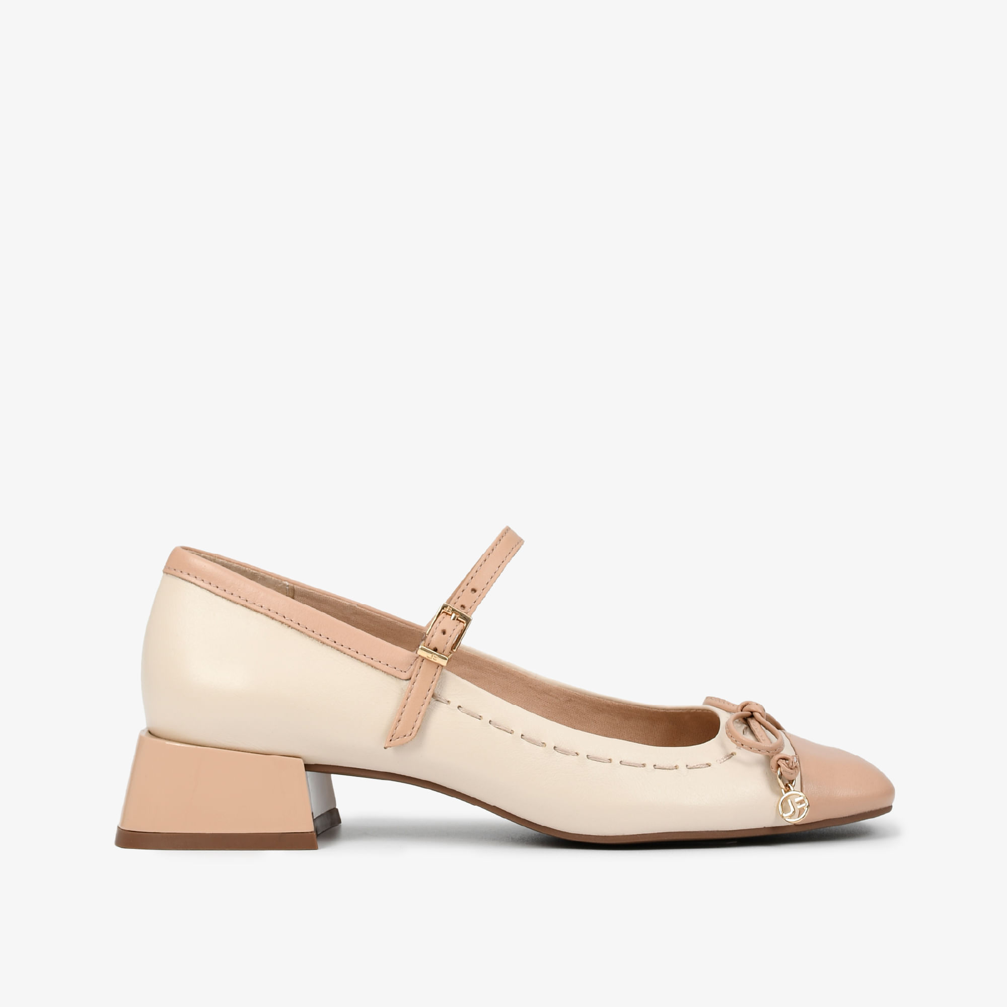 Scarpin Off White Brulée Nude Natural Couro