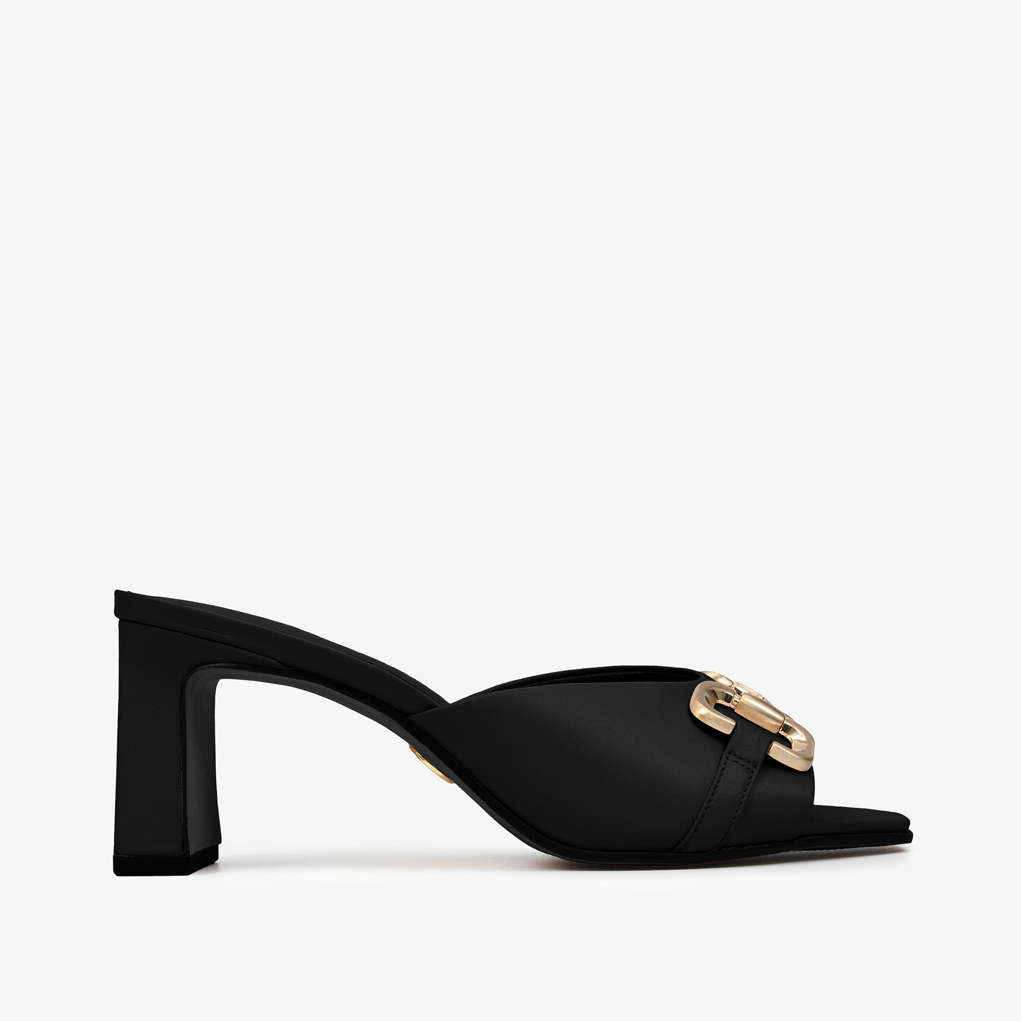 Calçado Aberto Feminino Tamanco Couro Napa New Preto