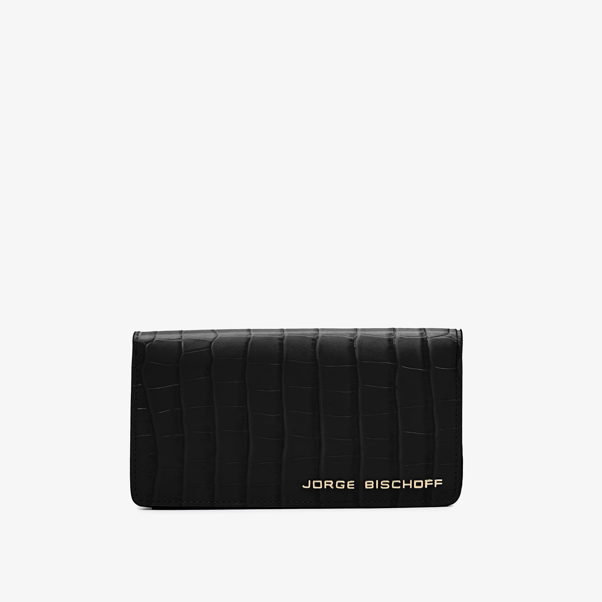 Acessório Feminino Carteira Envelope Couro Crocco Effectpreto