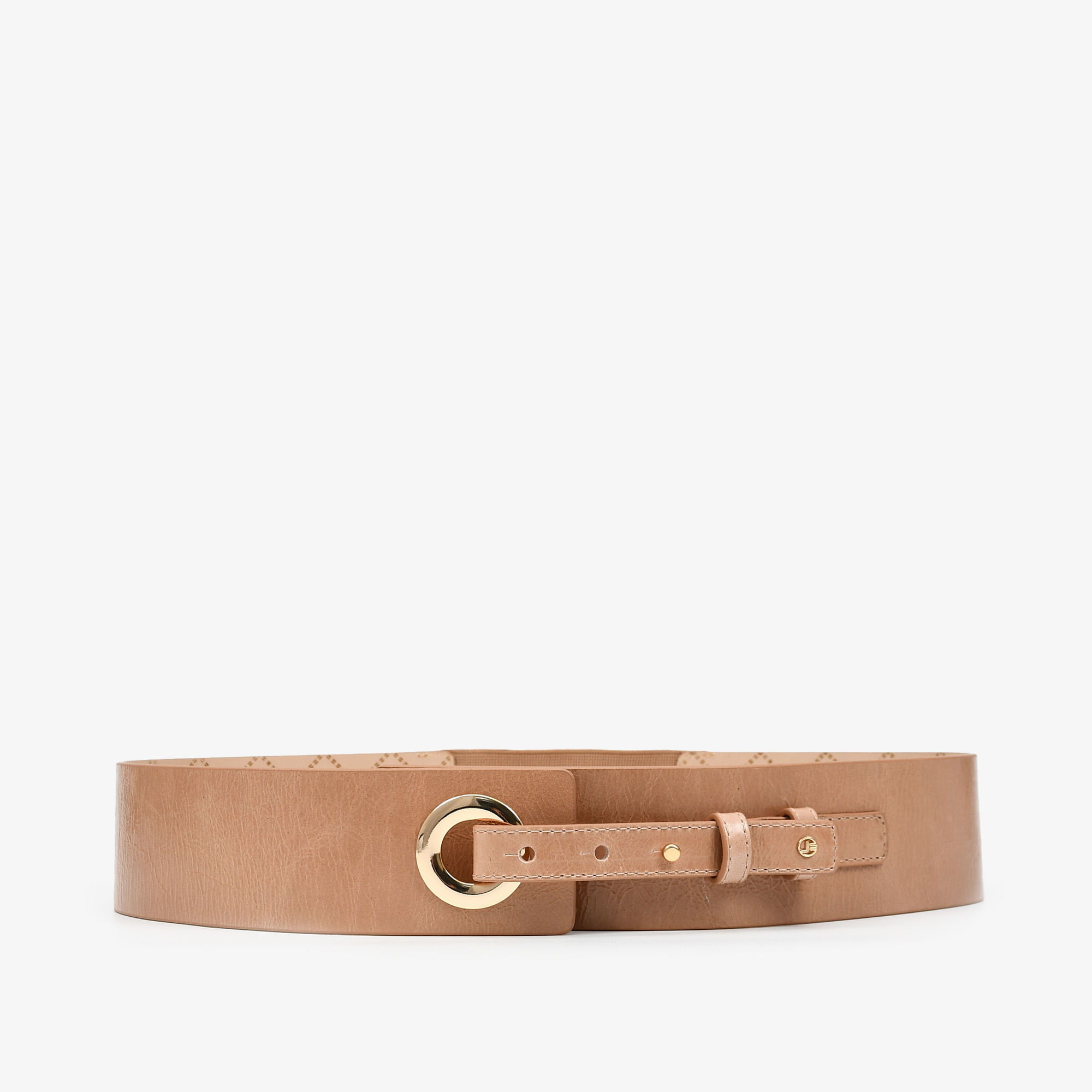 Cinto Nude Natural Couro Caseinado