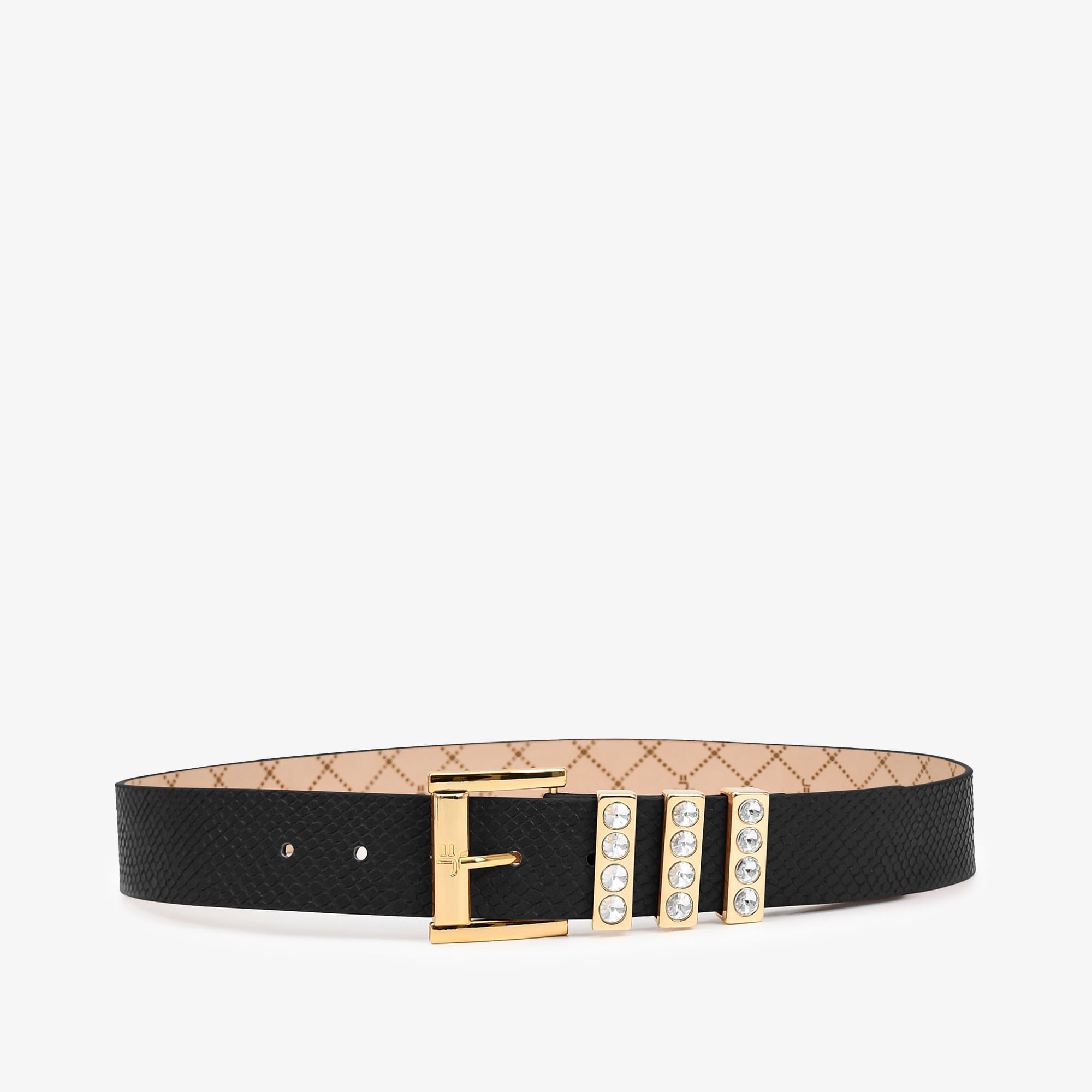 Cinto Preto Pedraria Couro Snake