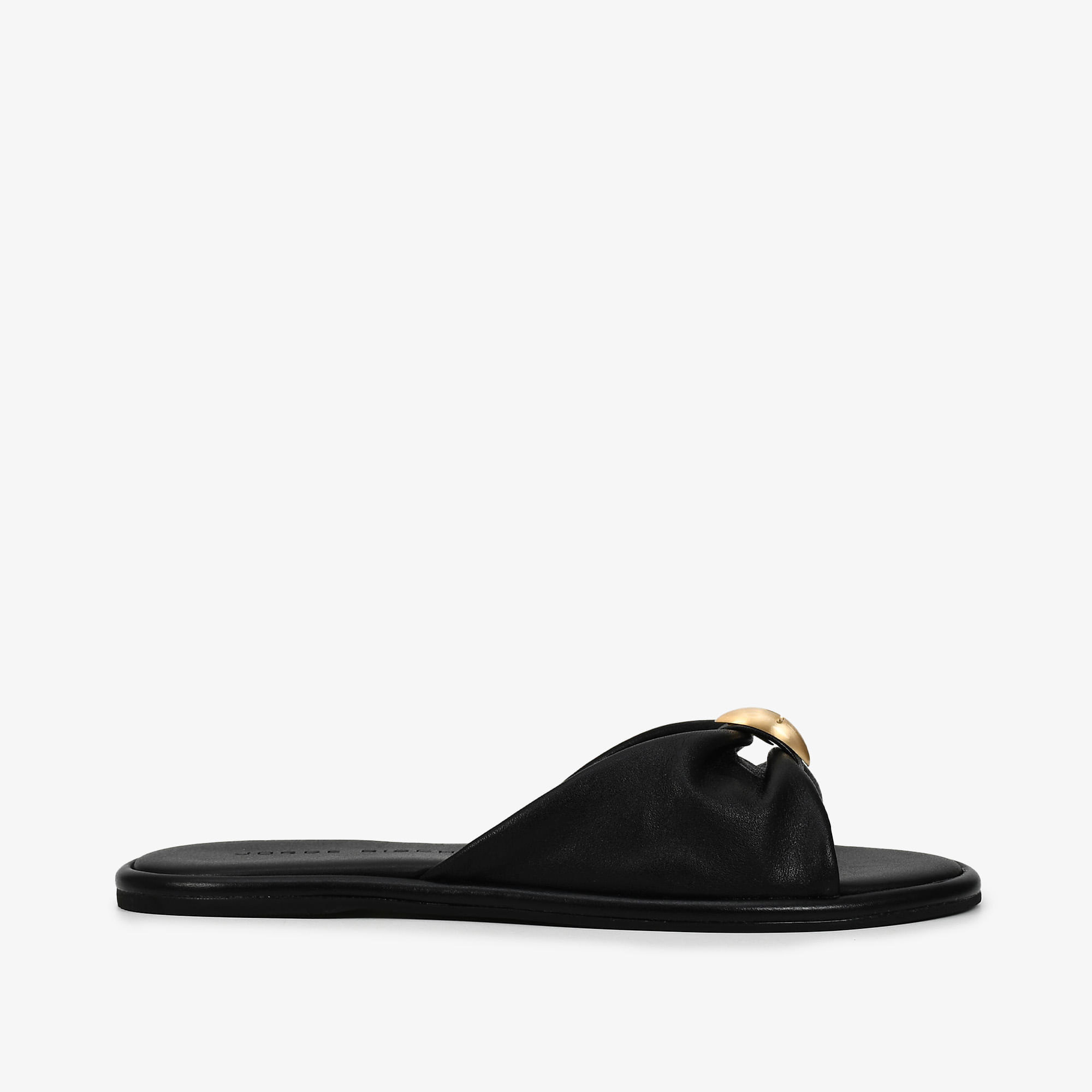 Slide Preto Couro