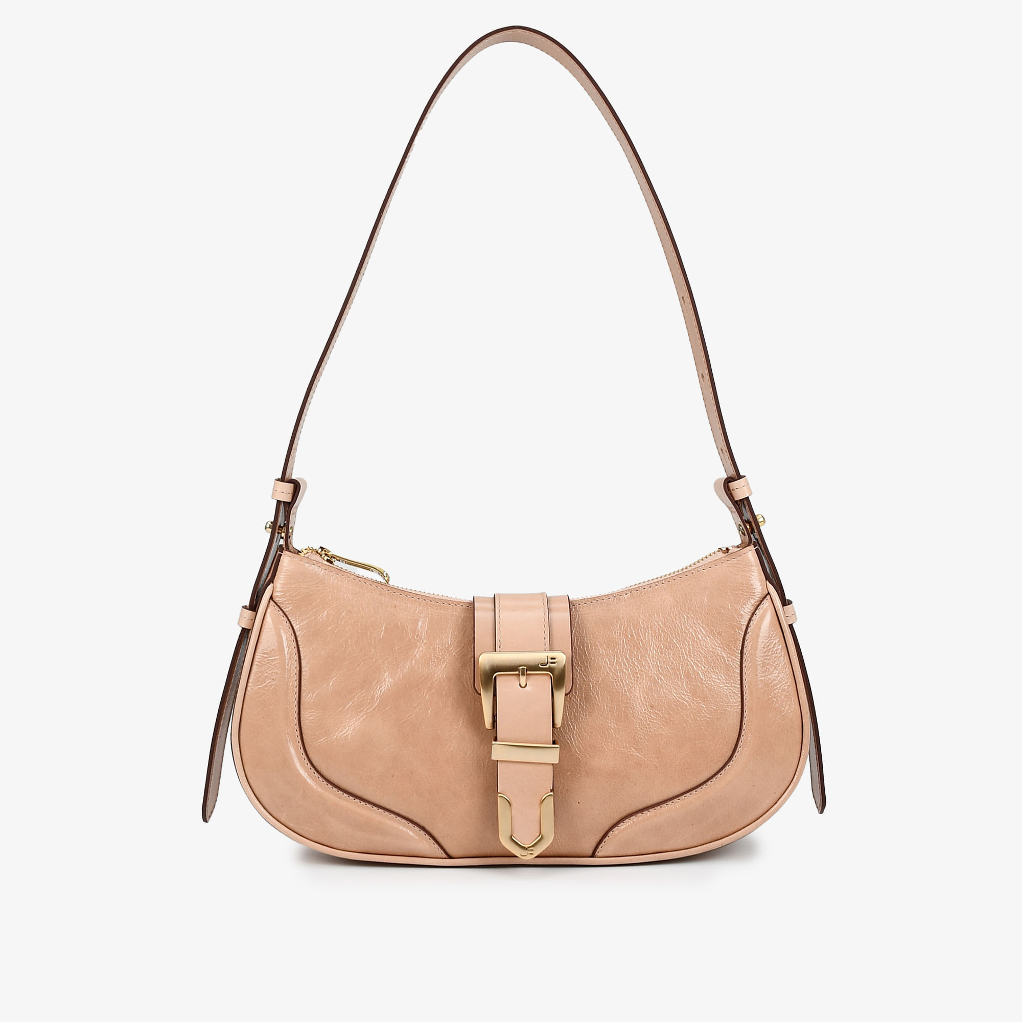 Bolsa Baguete Nude Natural Couro Caseinado