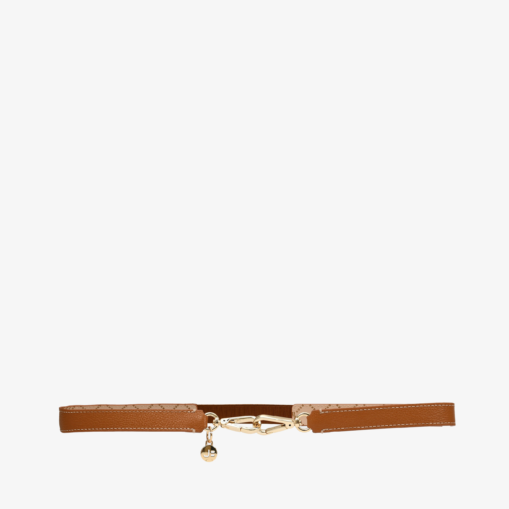 Cinto Caramelo Metal Dourado Couro