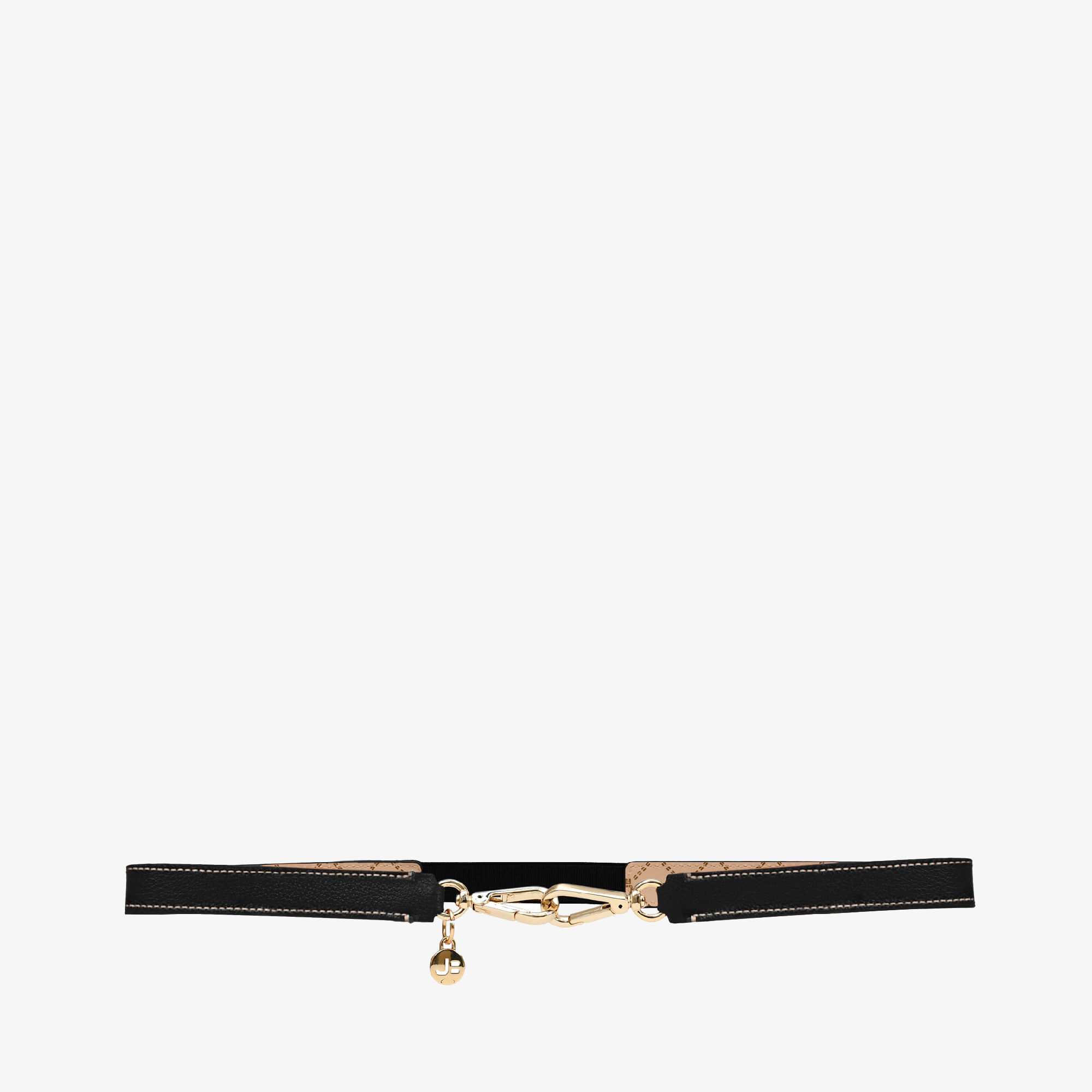 Cinto Preto Metal Dourado Couro