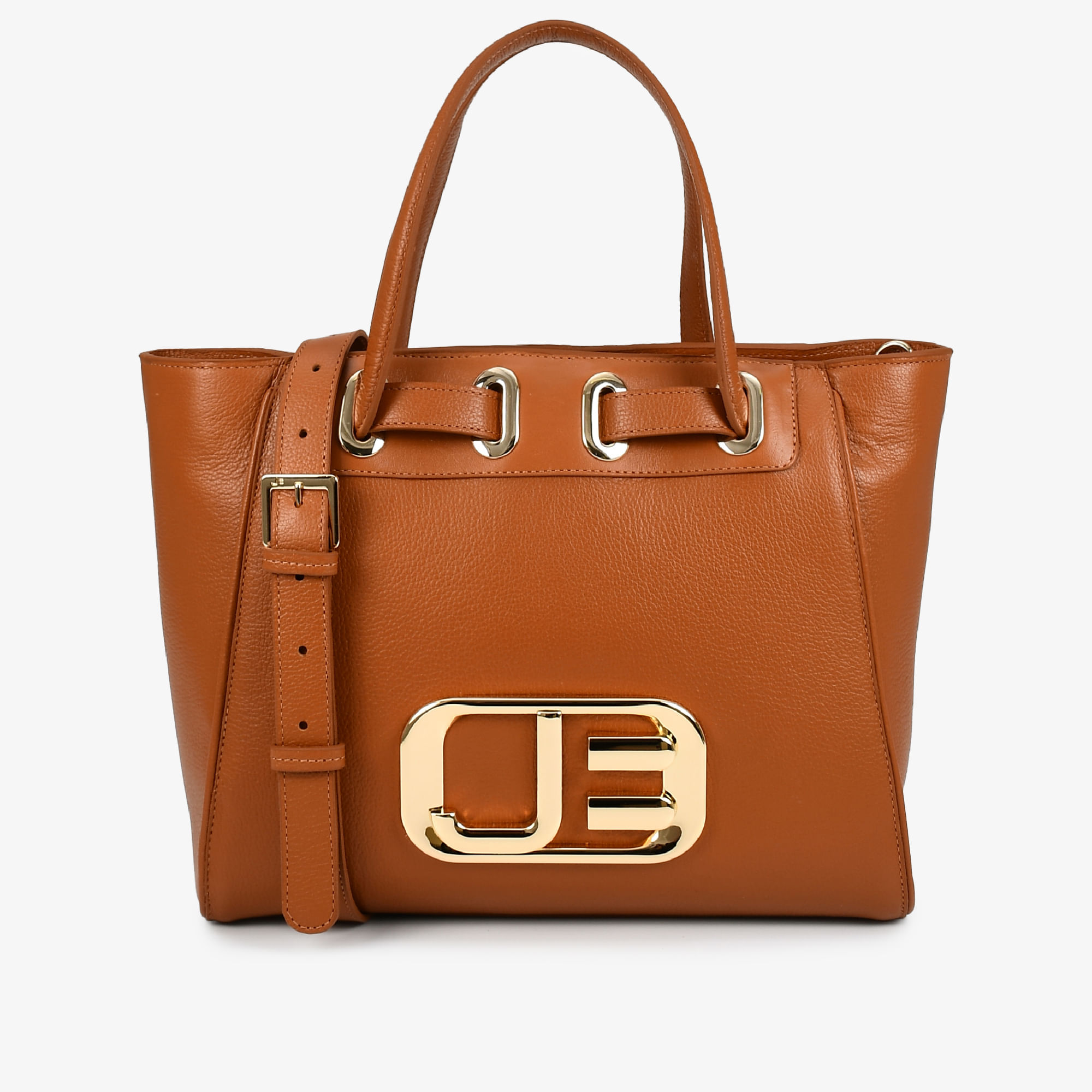Bolsa Tote Caramelo Jb Dourado Couro