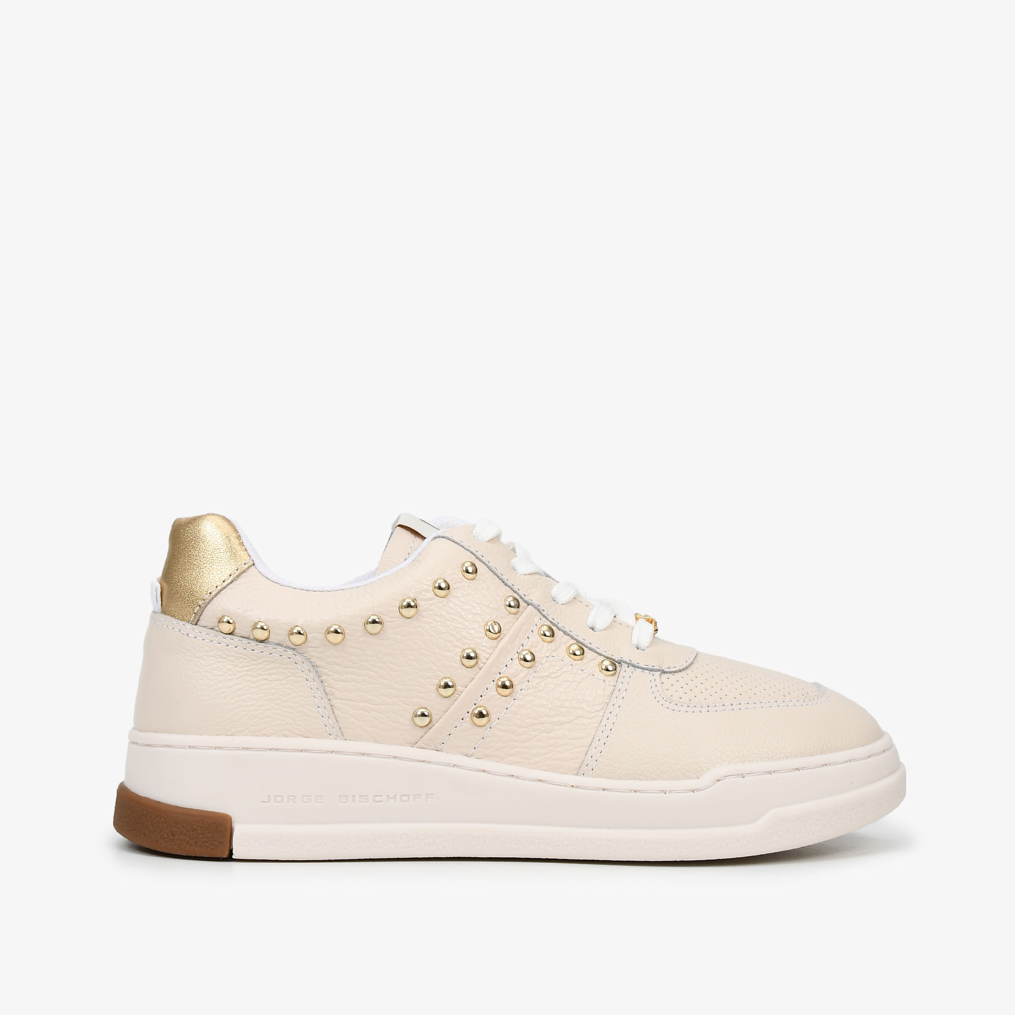 Tênis Branco Tachas Couro