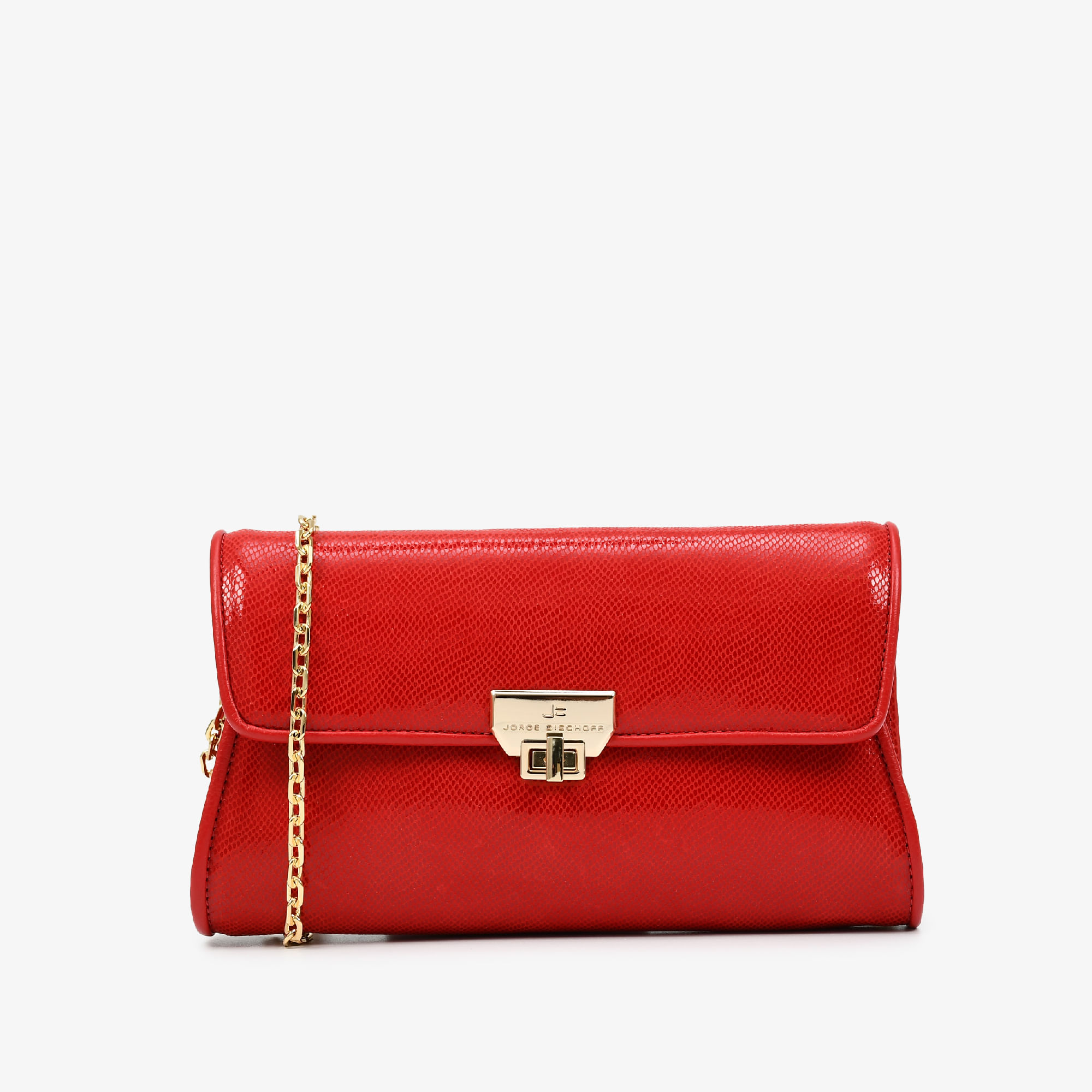 Bolsa Clutch Vermelho Rubi Snake Couro