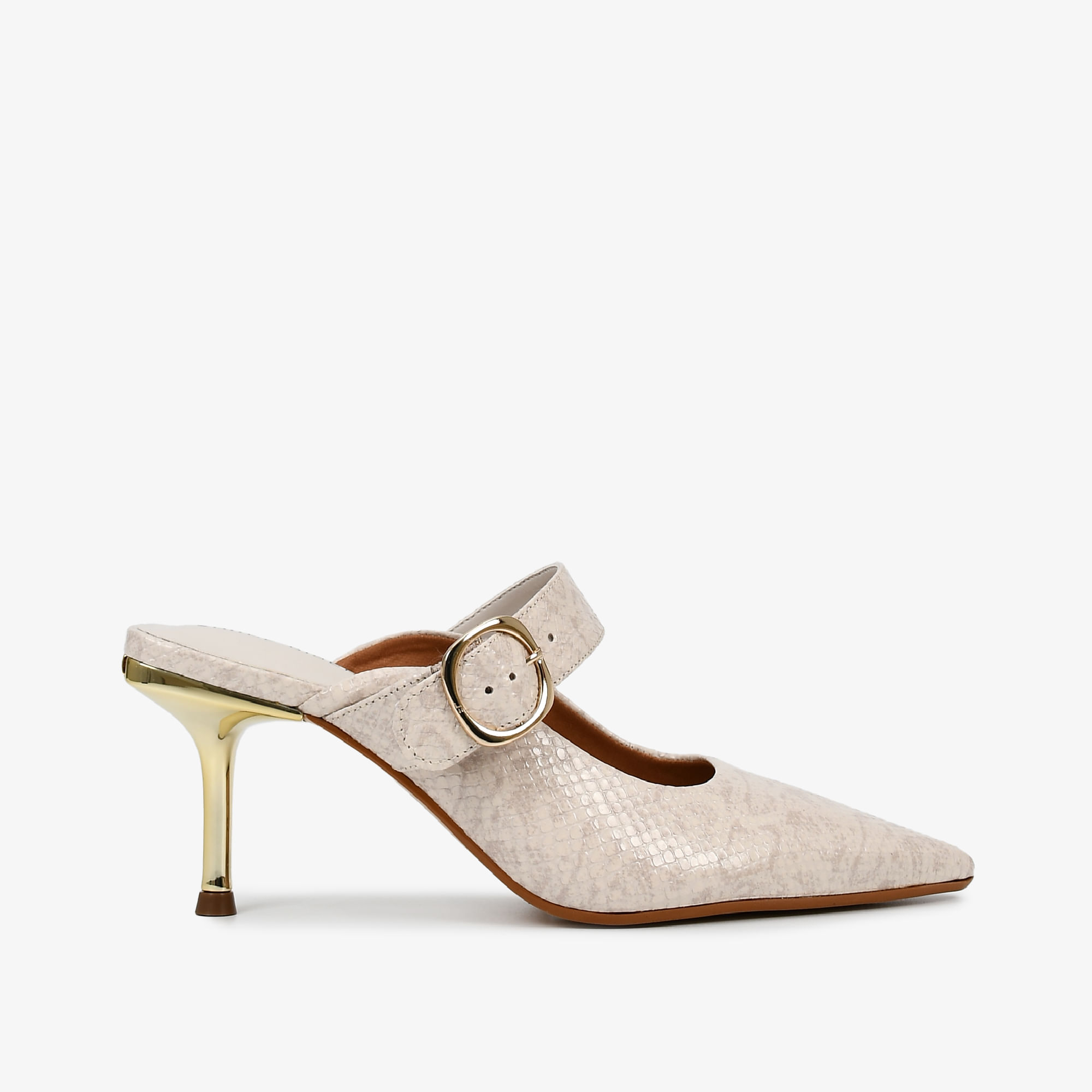 Mule Off White Bruleé Couro