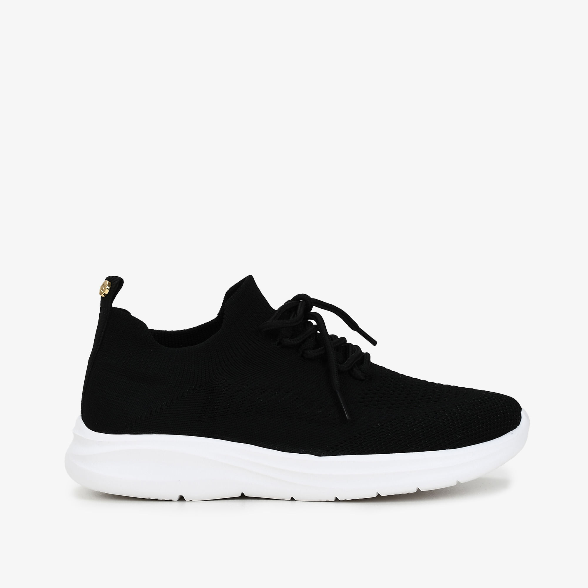 Tênis Casual Preto Knit