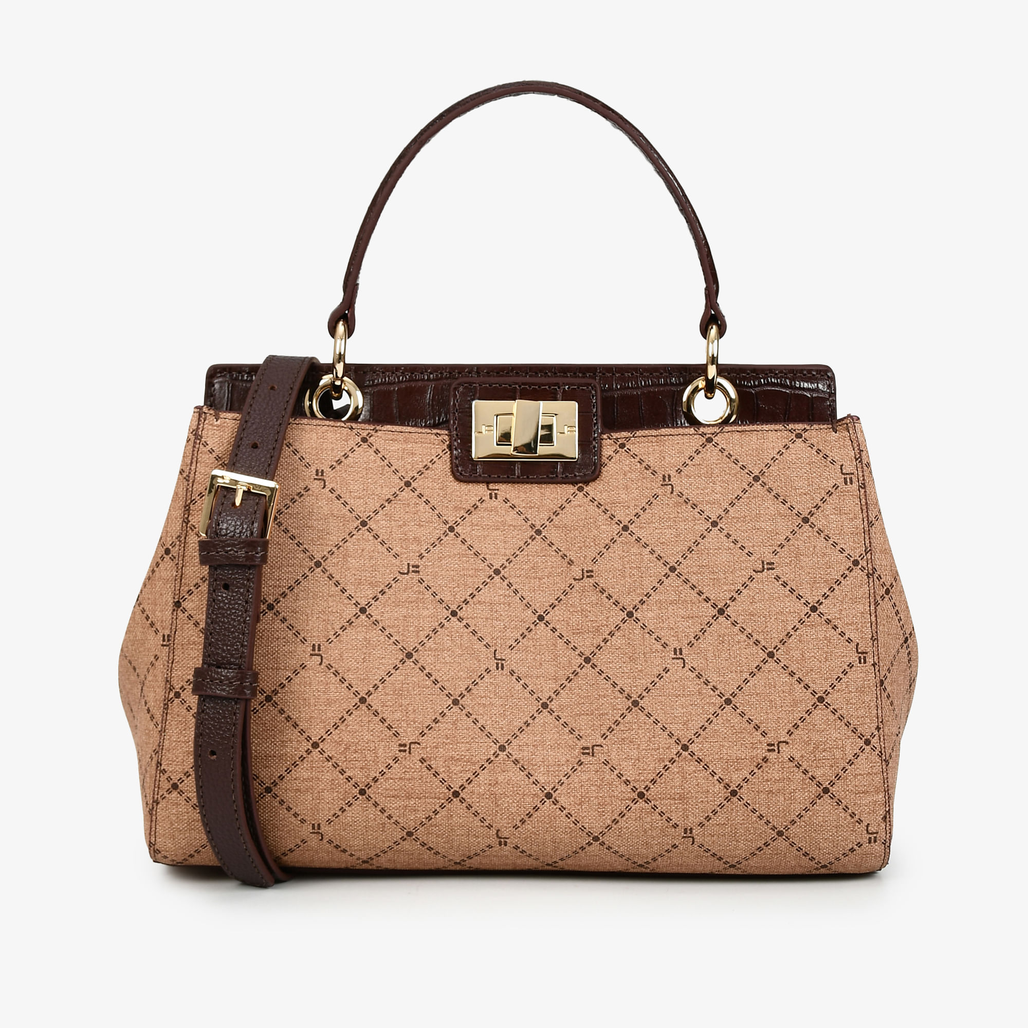 Bolsa Tote  Monograma Jb Marrom Florença
