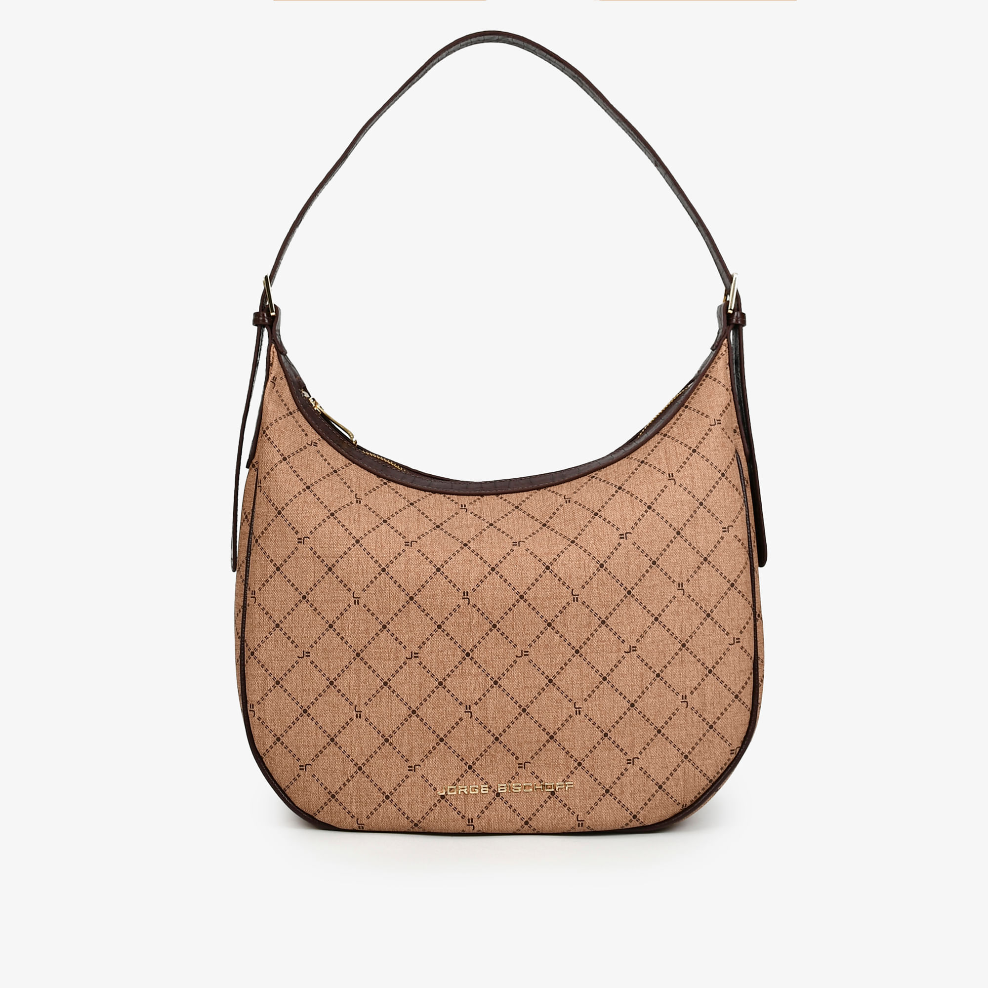 Bolsa Hobo Monograma Jb Marrom Florença