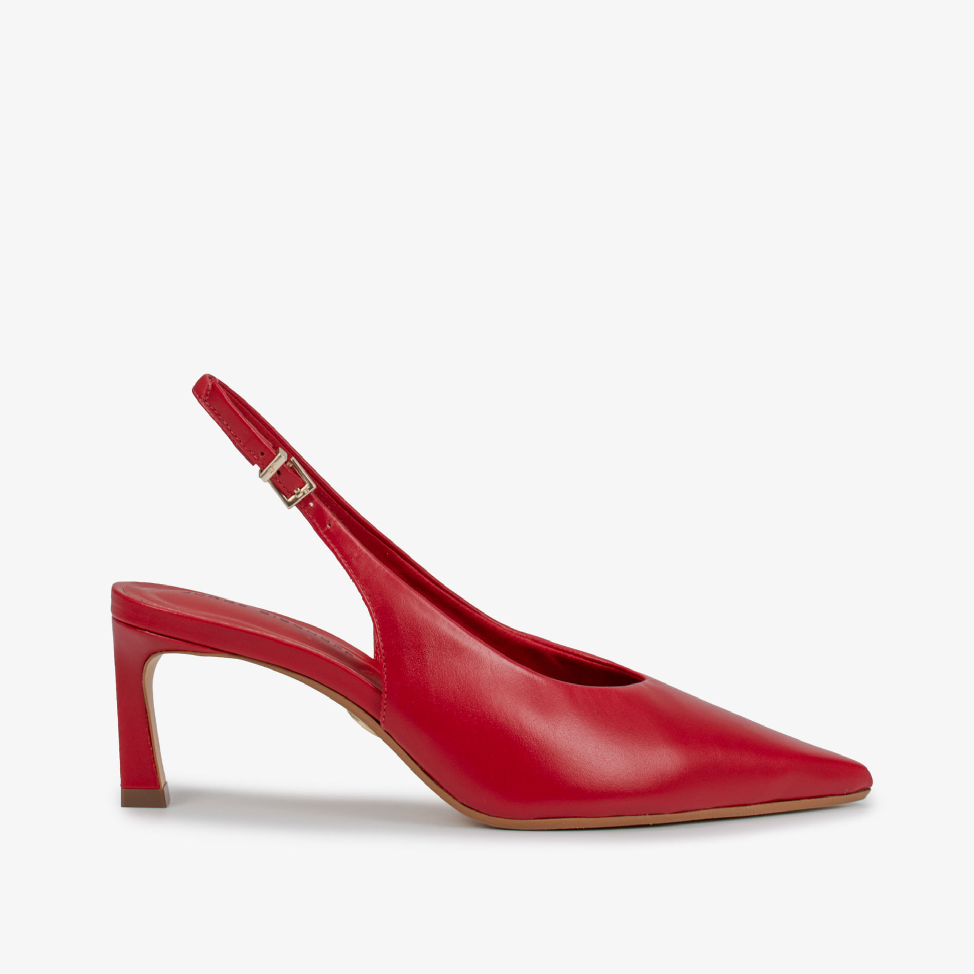 Slingback Vermelho Rubi Couro