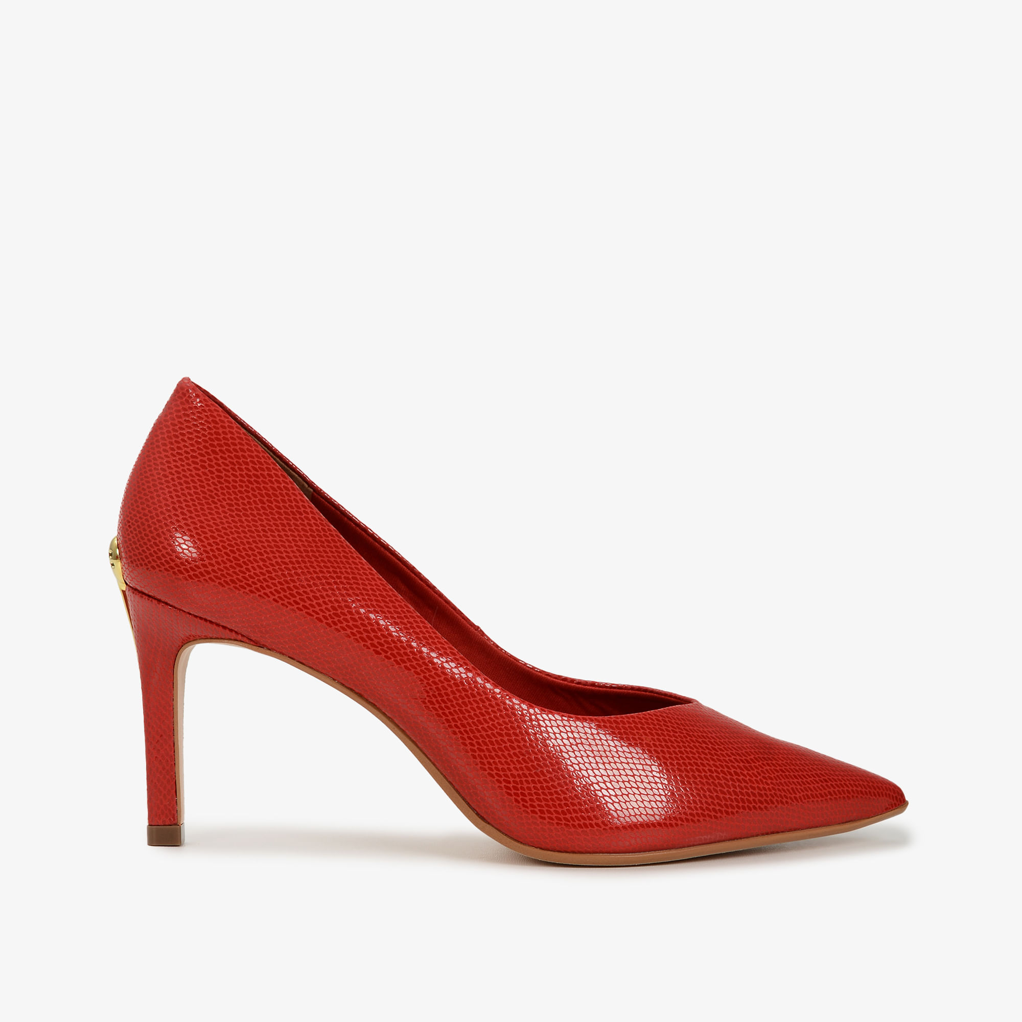 Scarpin Vermelho Rubi Mandala JB Couro Snake