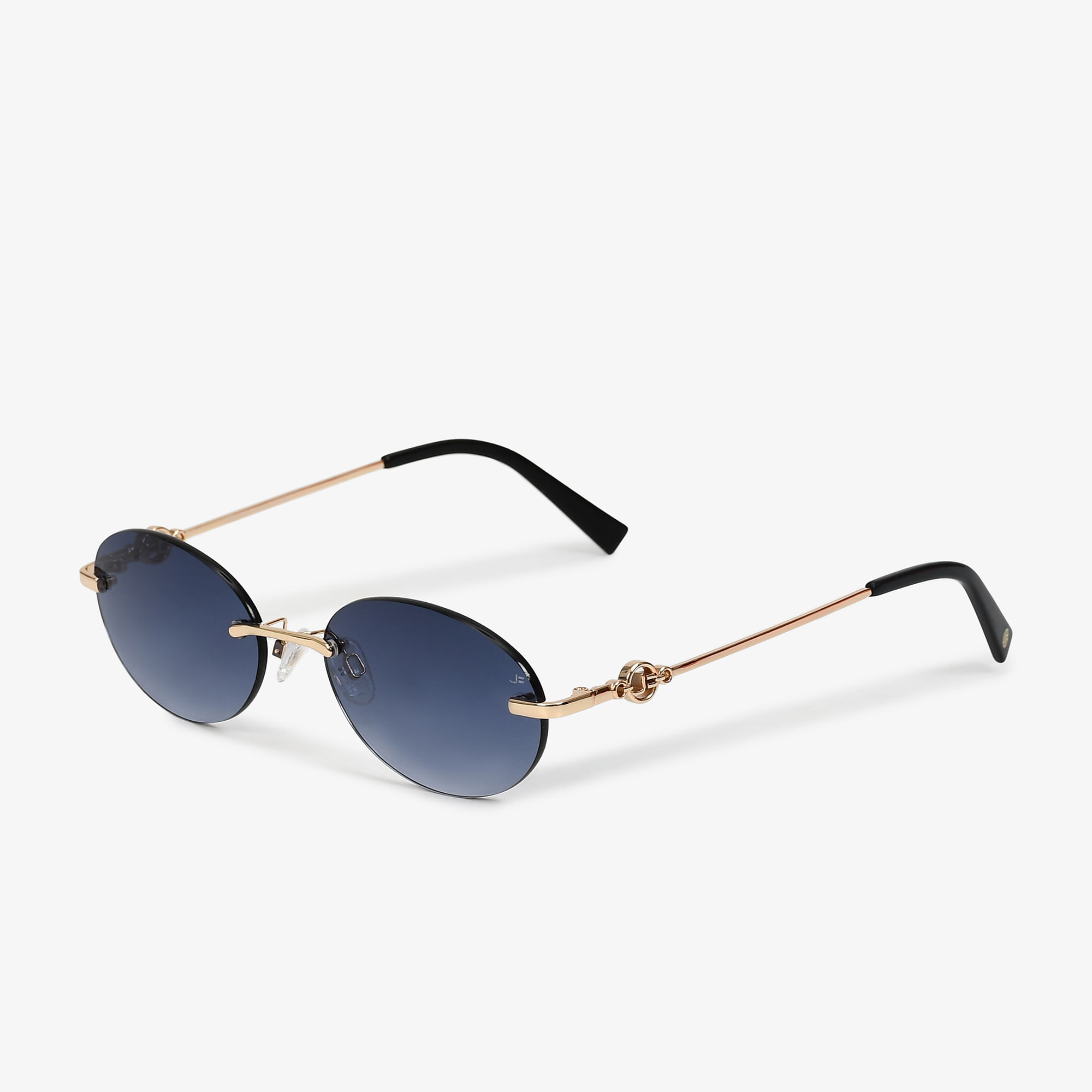 Óculos Brisa Solar Oval Cinza Claro Degradê Dourado