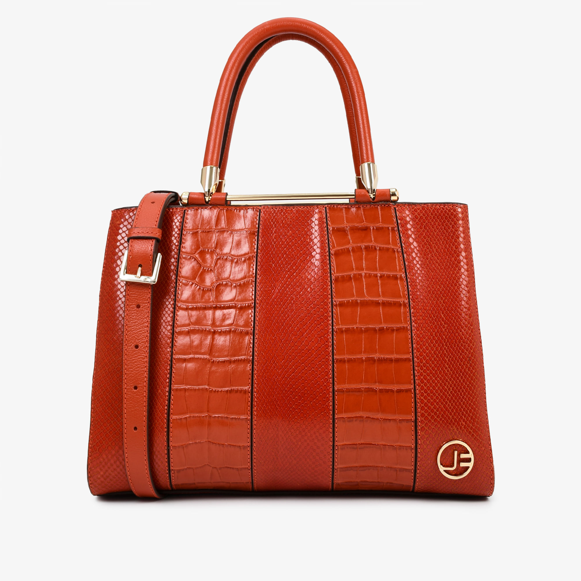 Bolsa Tote Caramelo Andina Couro Croco