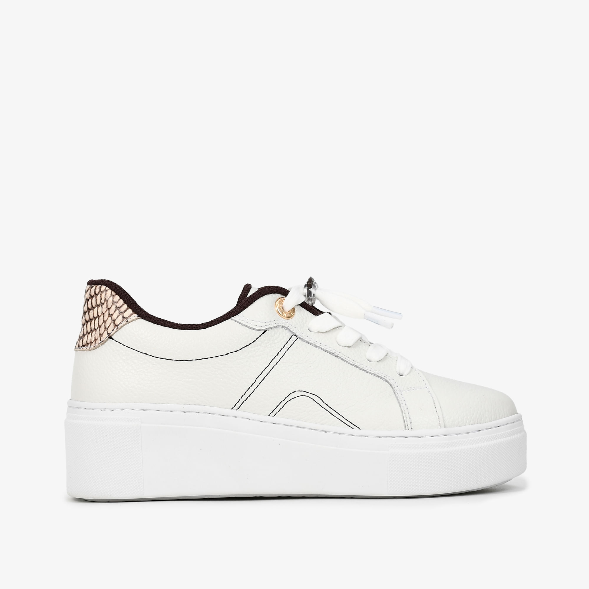 Tênis Branco Snake Couro