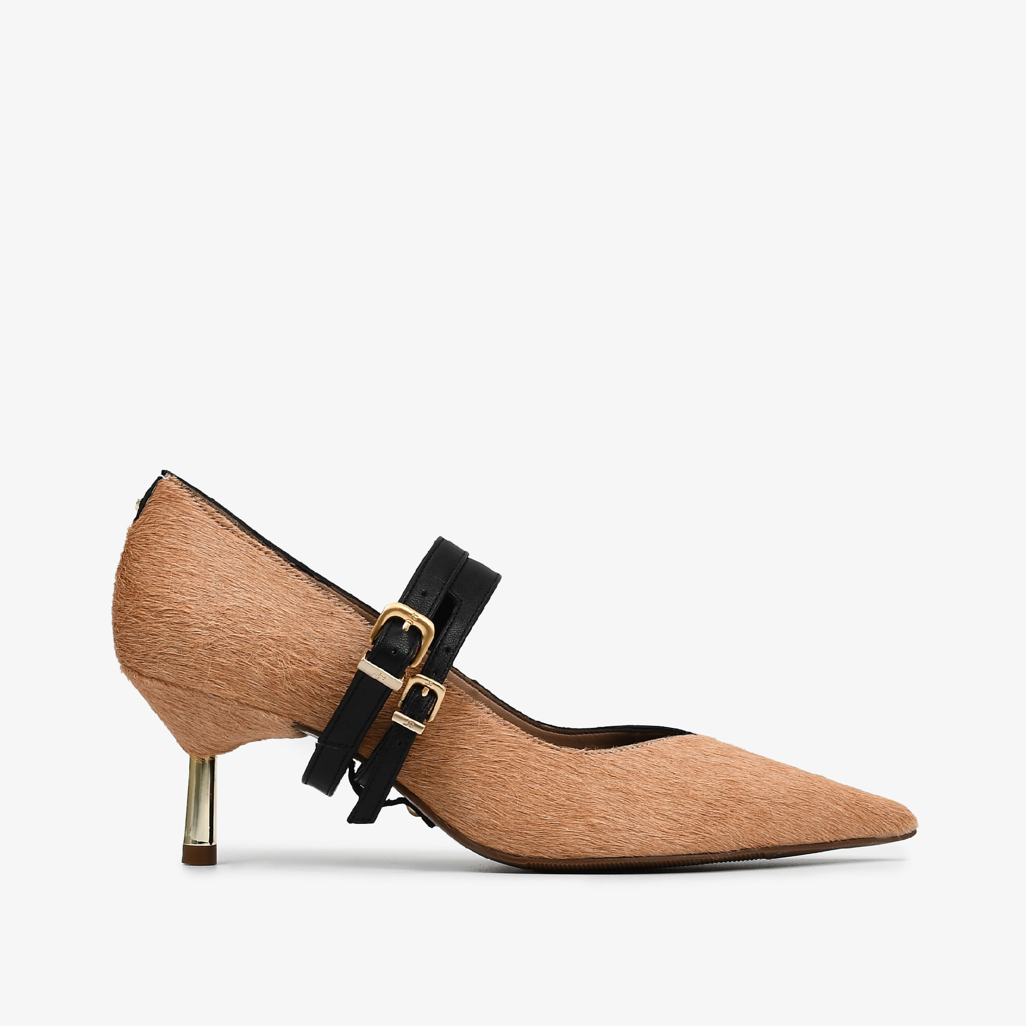 Scarpin Nude Carvalho Pelo Liso Couro
