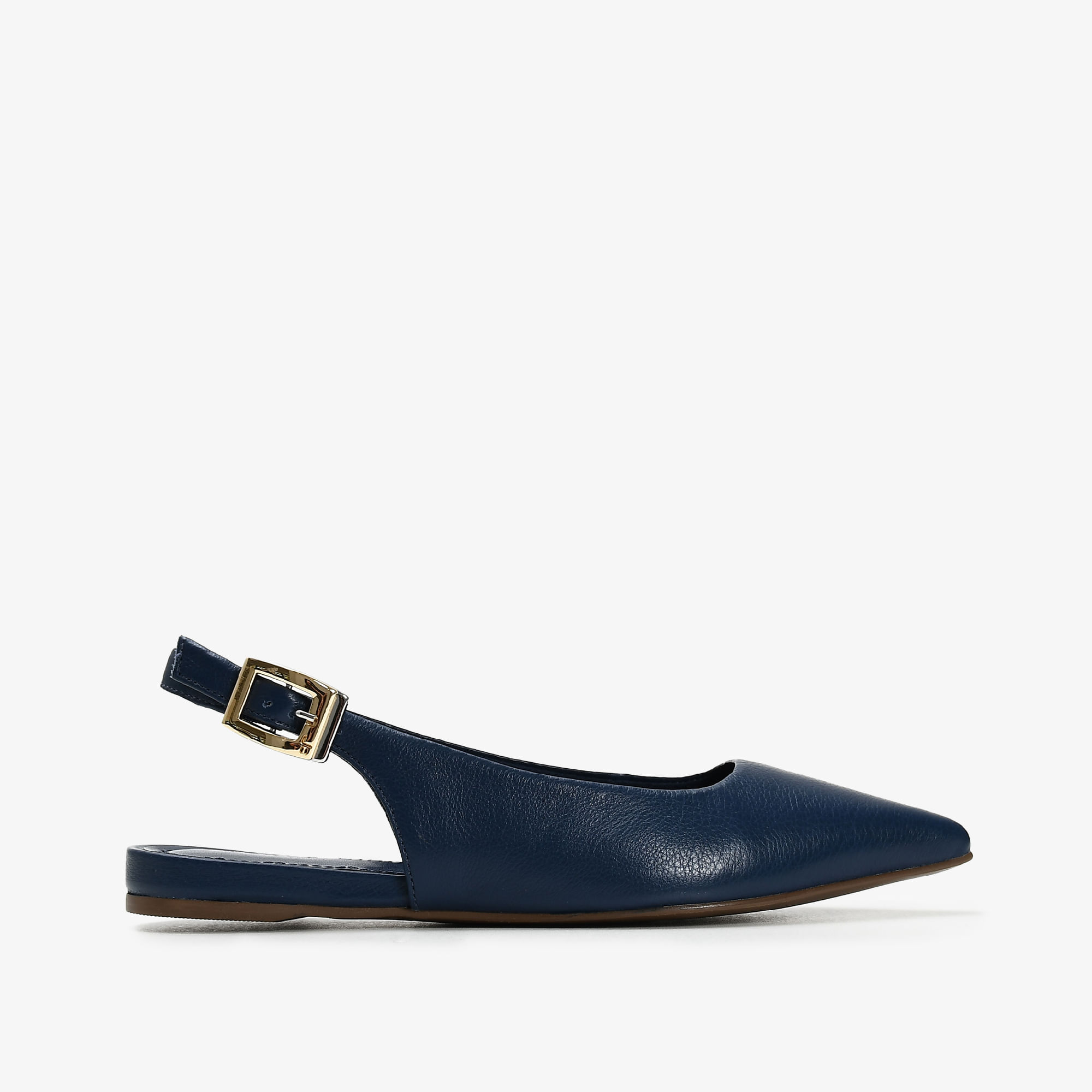 Slingback Marinho Uco Couro
